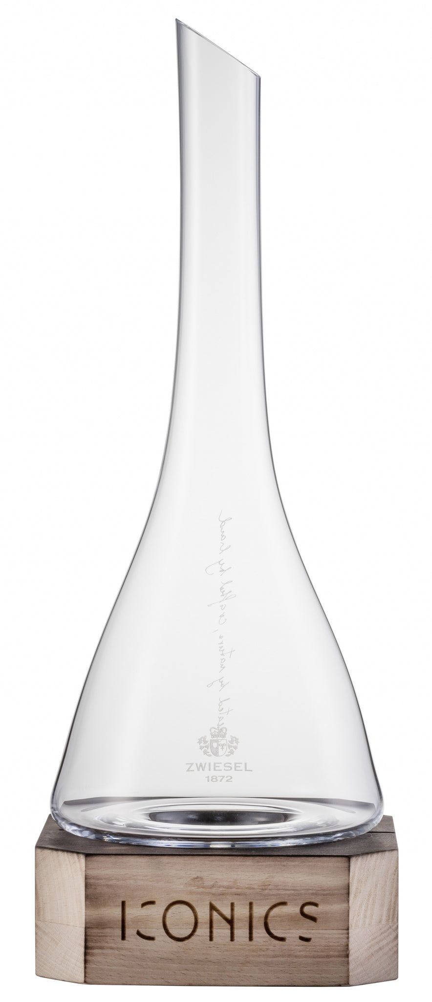 Zwiesel Glas Iconics carafe de décantation 75 Cl avec pied en bois