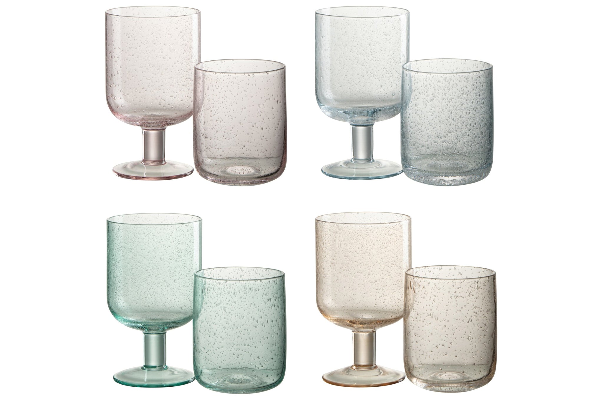 J-Line Verres à vin Tommy assortis - 4 pièces