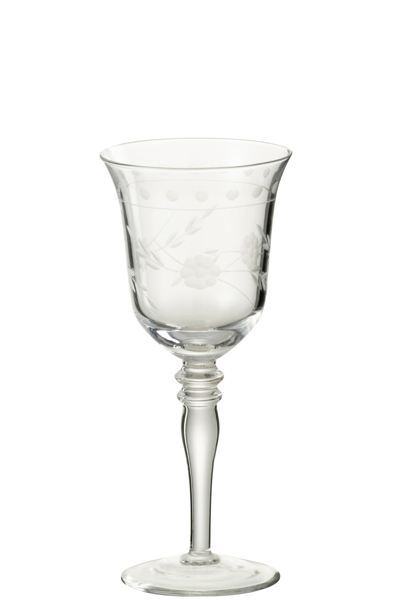 J-Line Verre à vin rouge gravé transparent