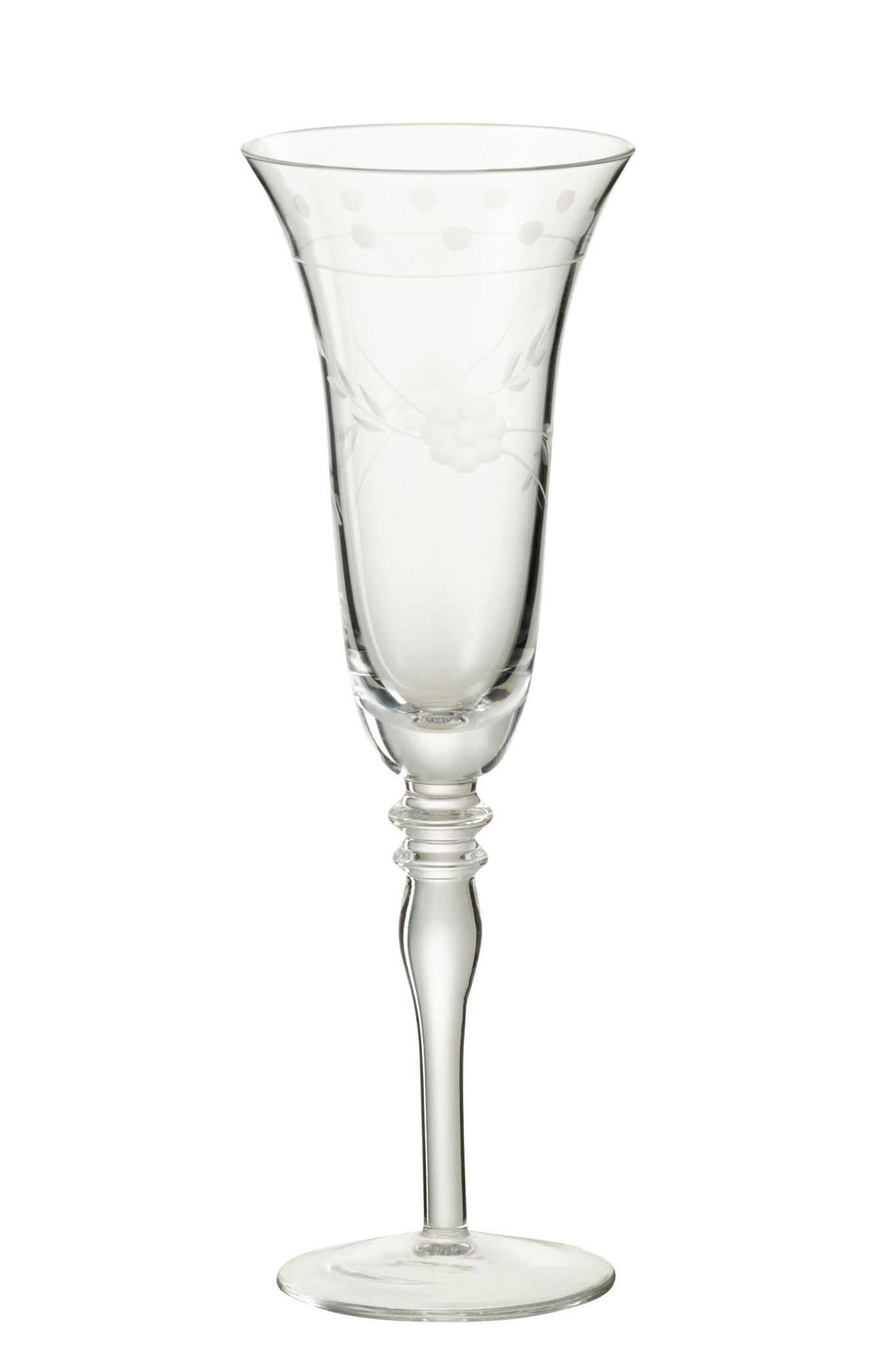 J-Line Verre à champagne gravé transparent