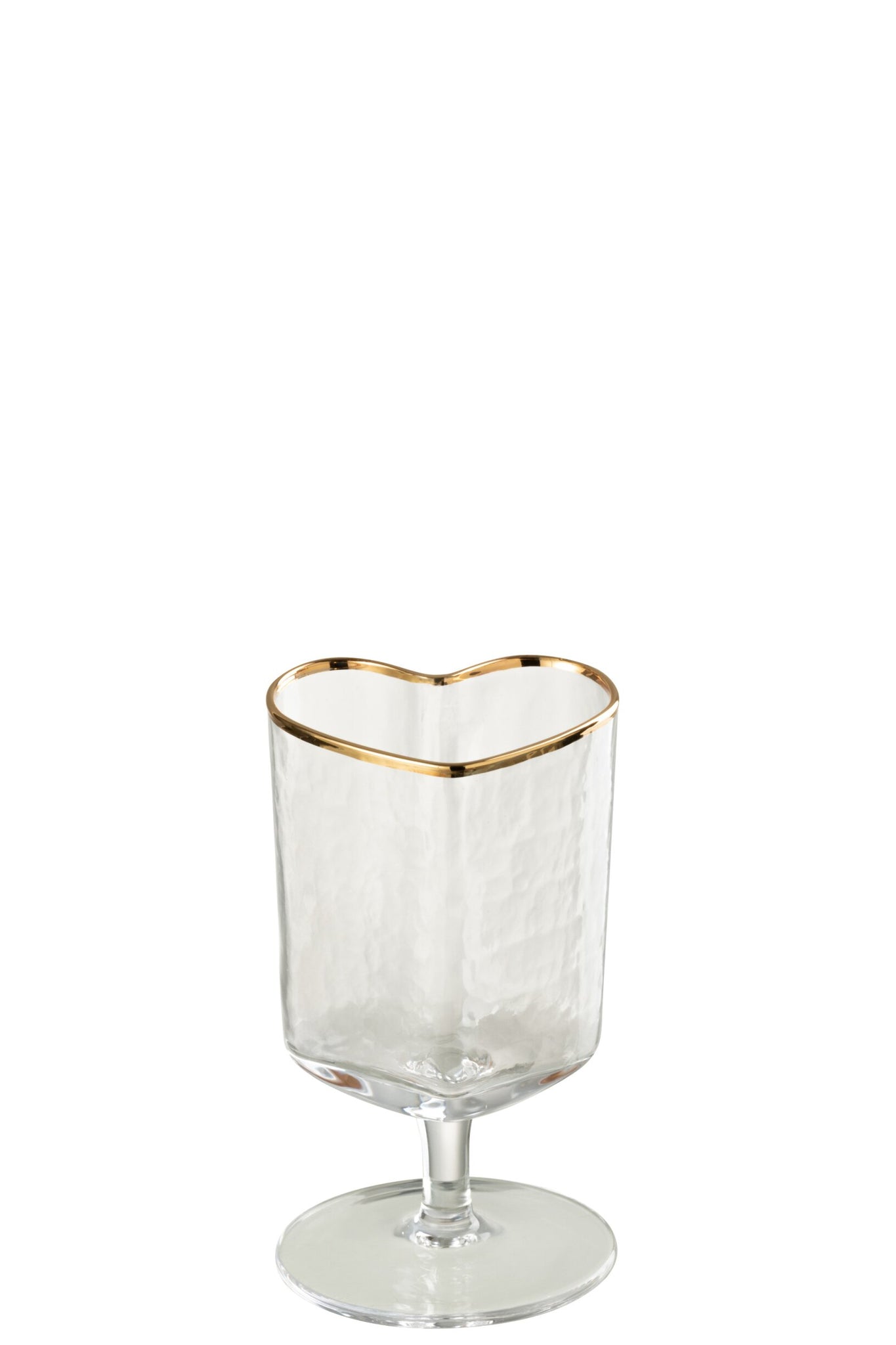 J-Line Verre à vin cœur doré/transparent