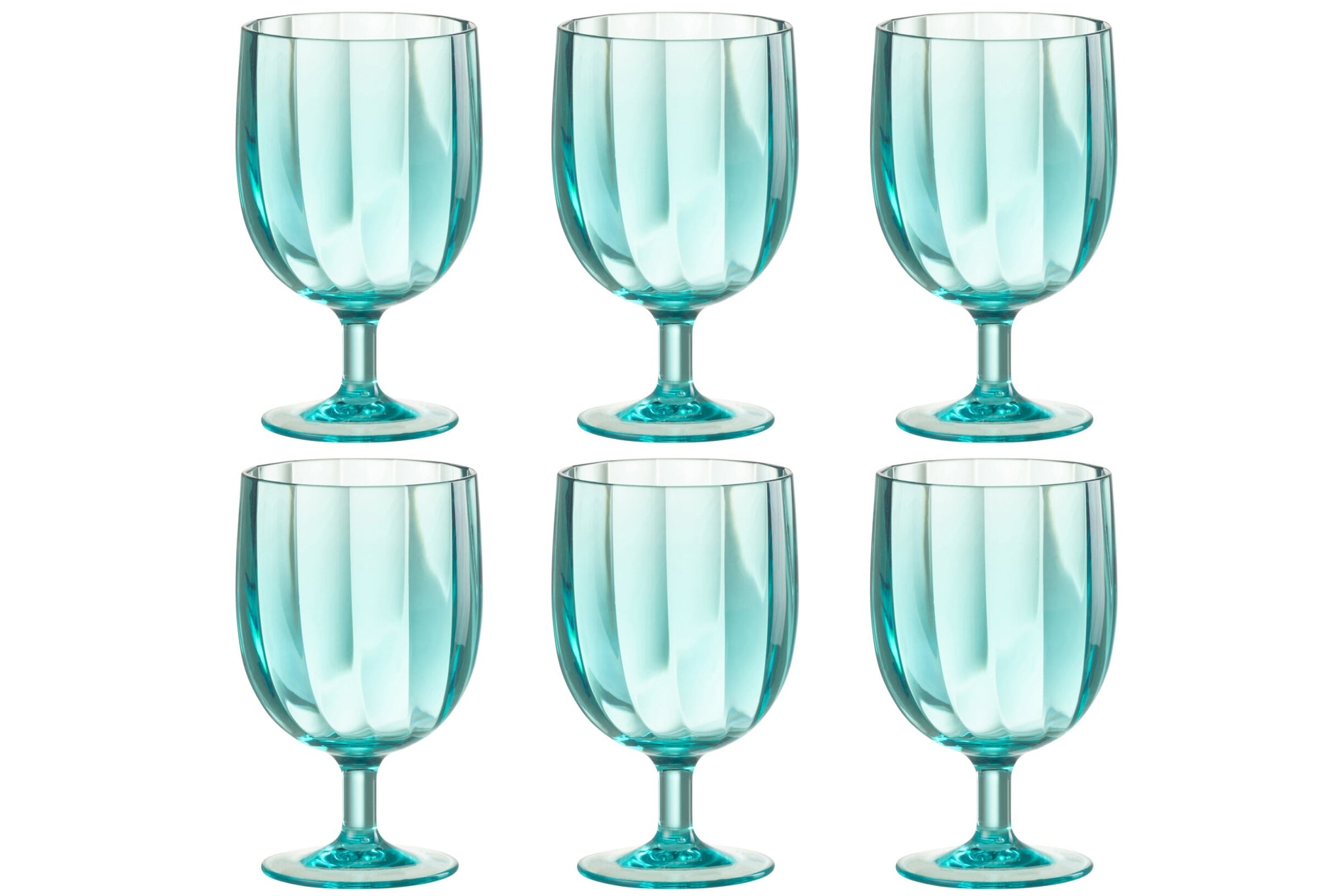 J-Line Verre à vin 31 Cl incassable bleu - 6 pièces