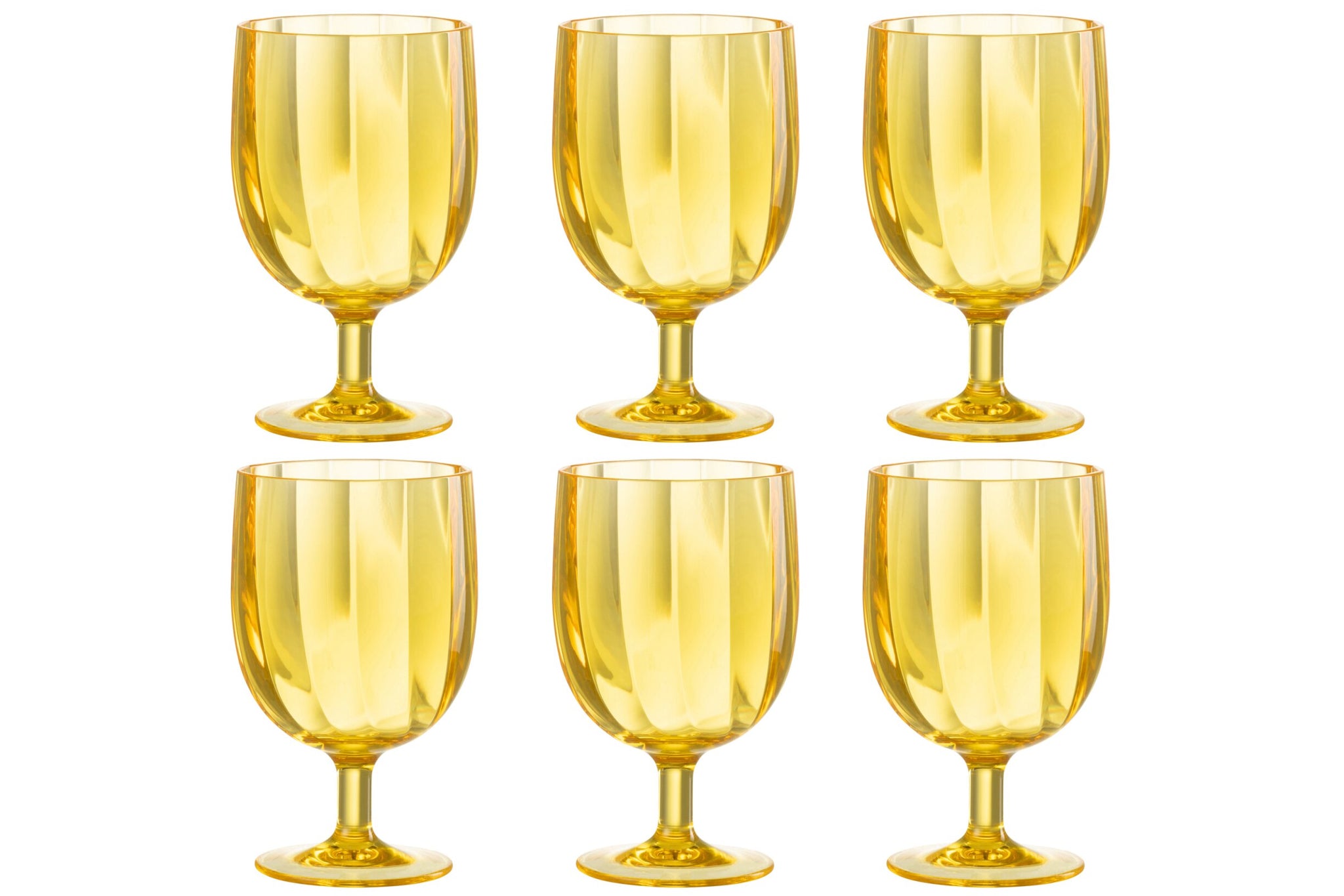 J-Line Verre à vin 31 Cl incassable jaune - 6 pièces