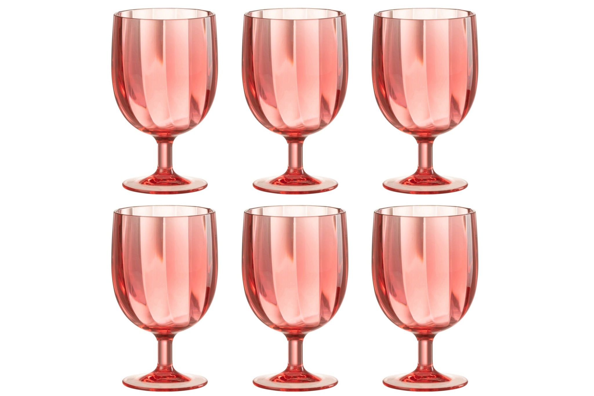 J-Line Verre à vin incassable rouge - 6 pièces