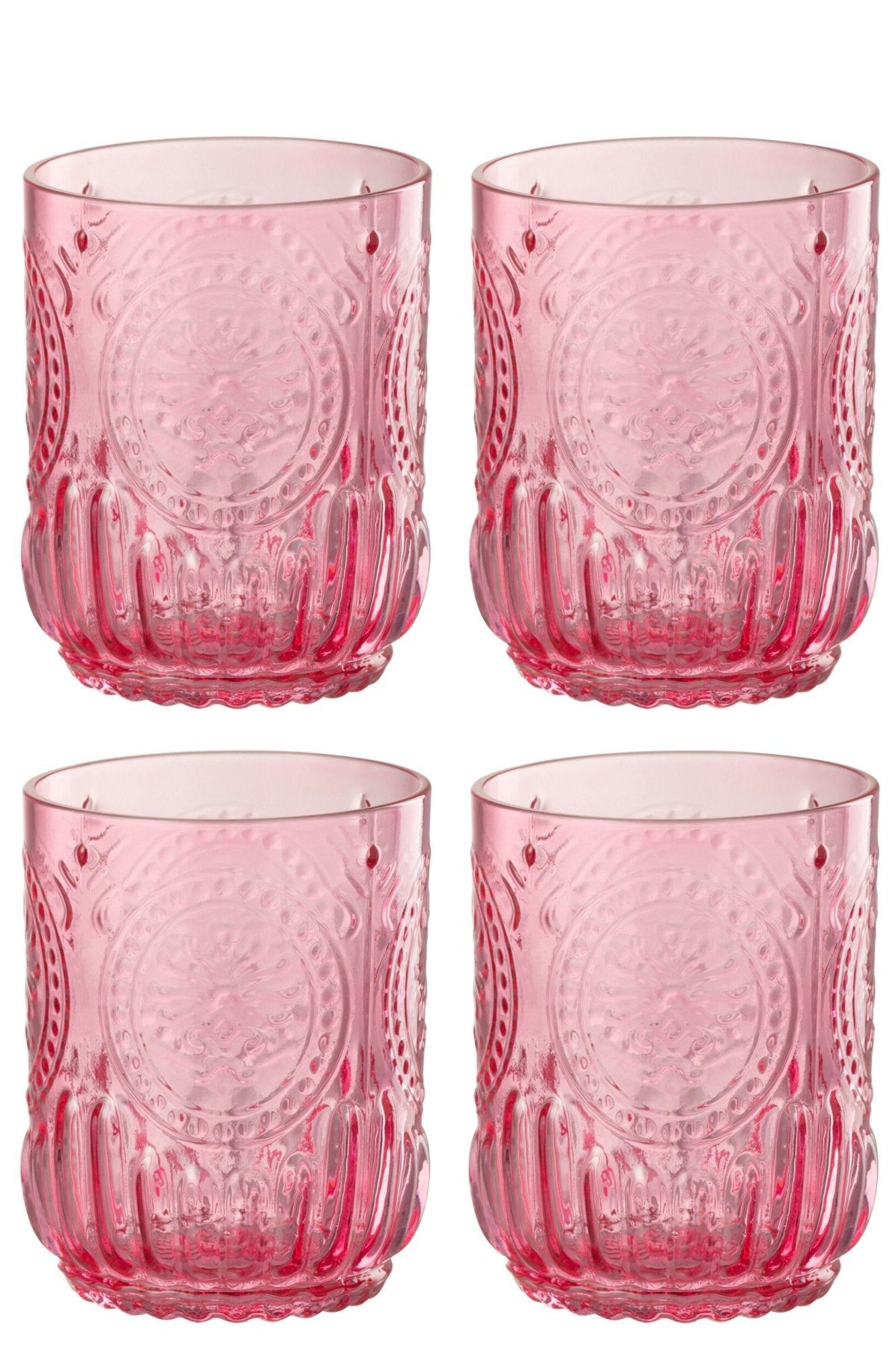 J-Line Verres à eau Maya fuchsia - 4 pièces