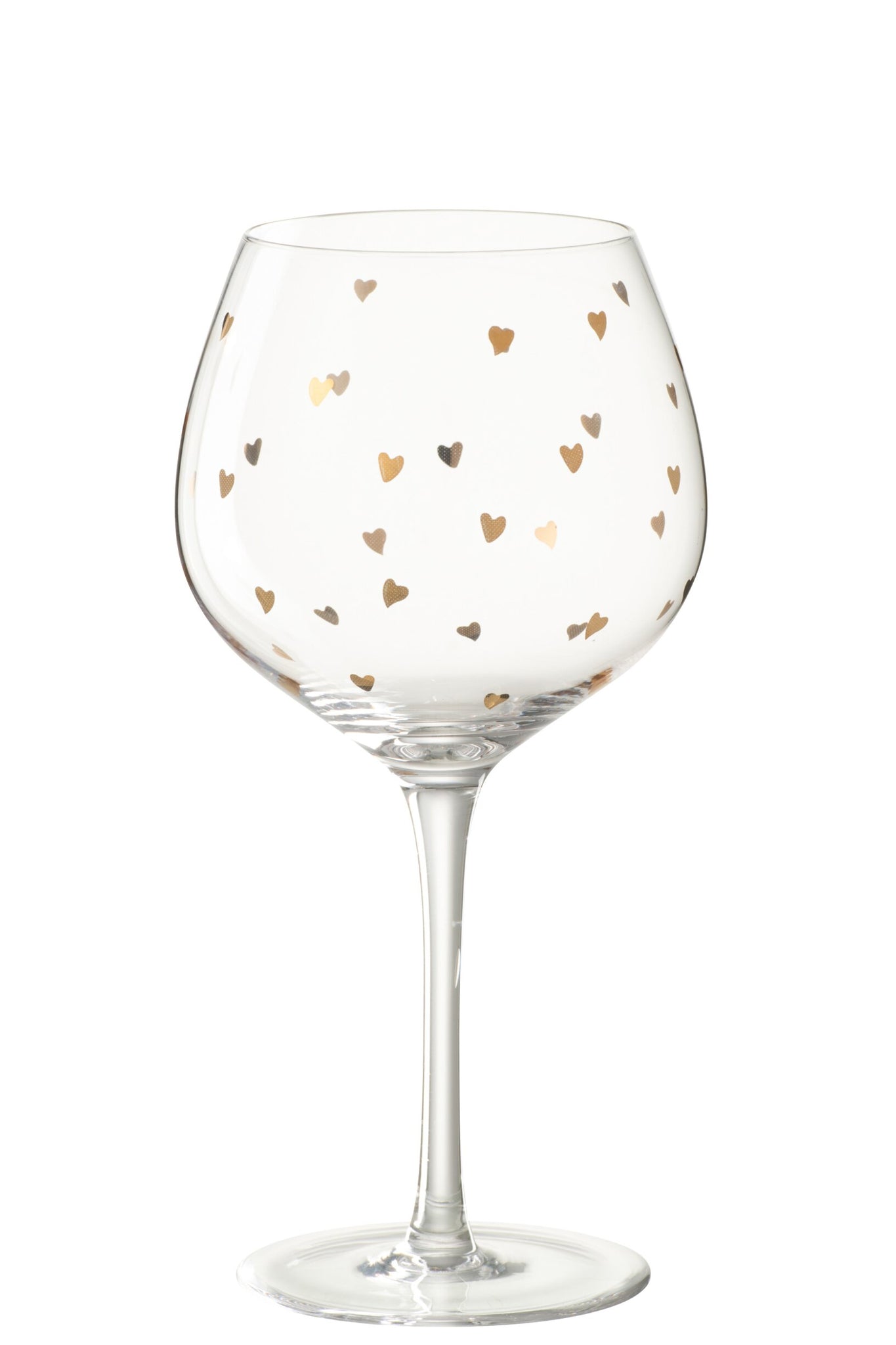 J-Line Verre à vin cœur transparent/doré