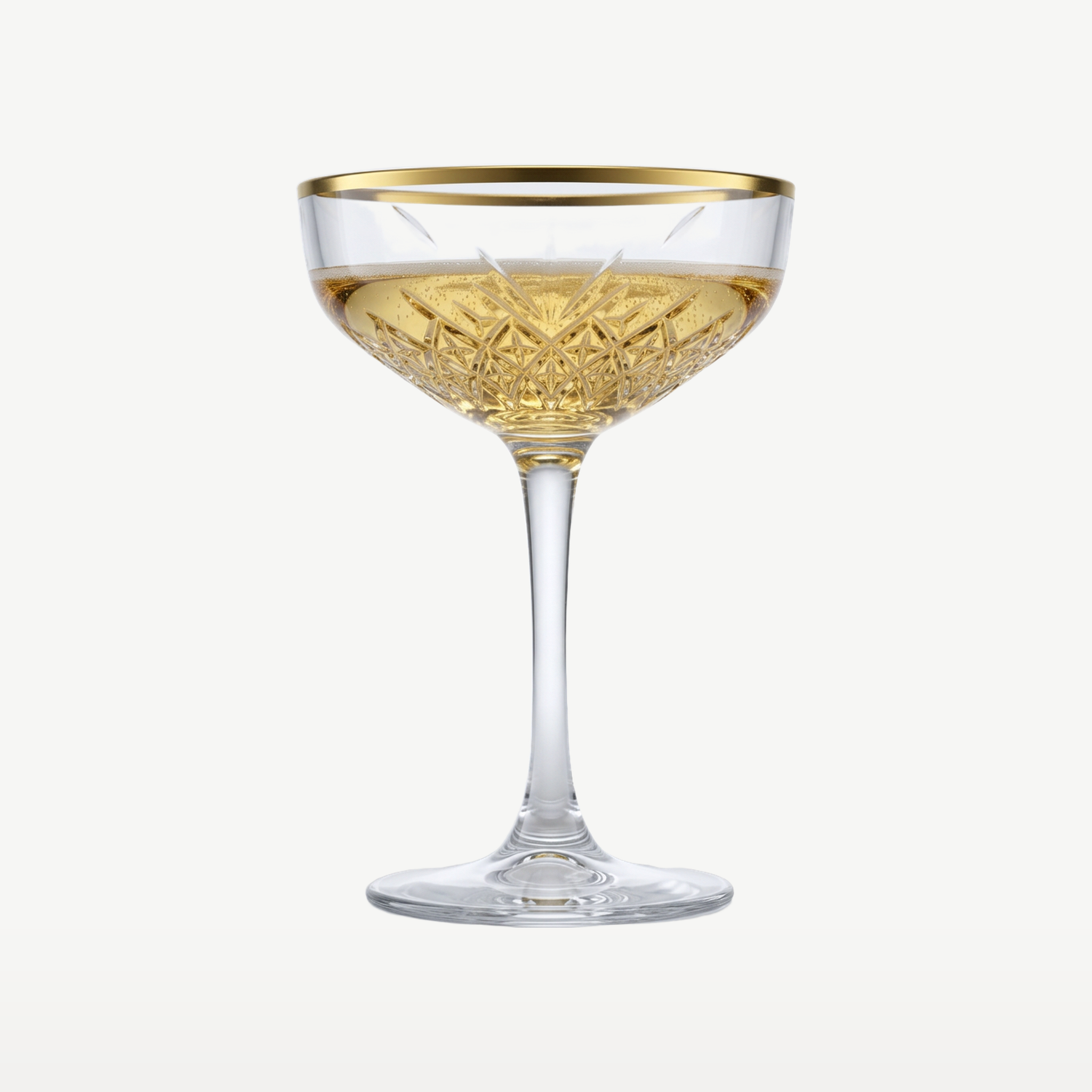 Pasabahce Timeless Champagneglas / Coupe 27 Cl Gouden Rand - 4 Stuks - Glazen.nl