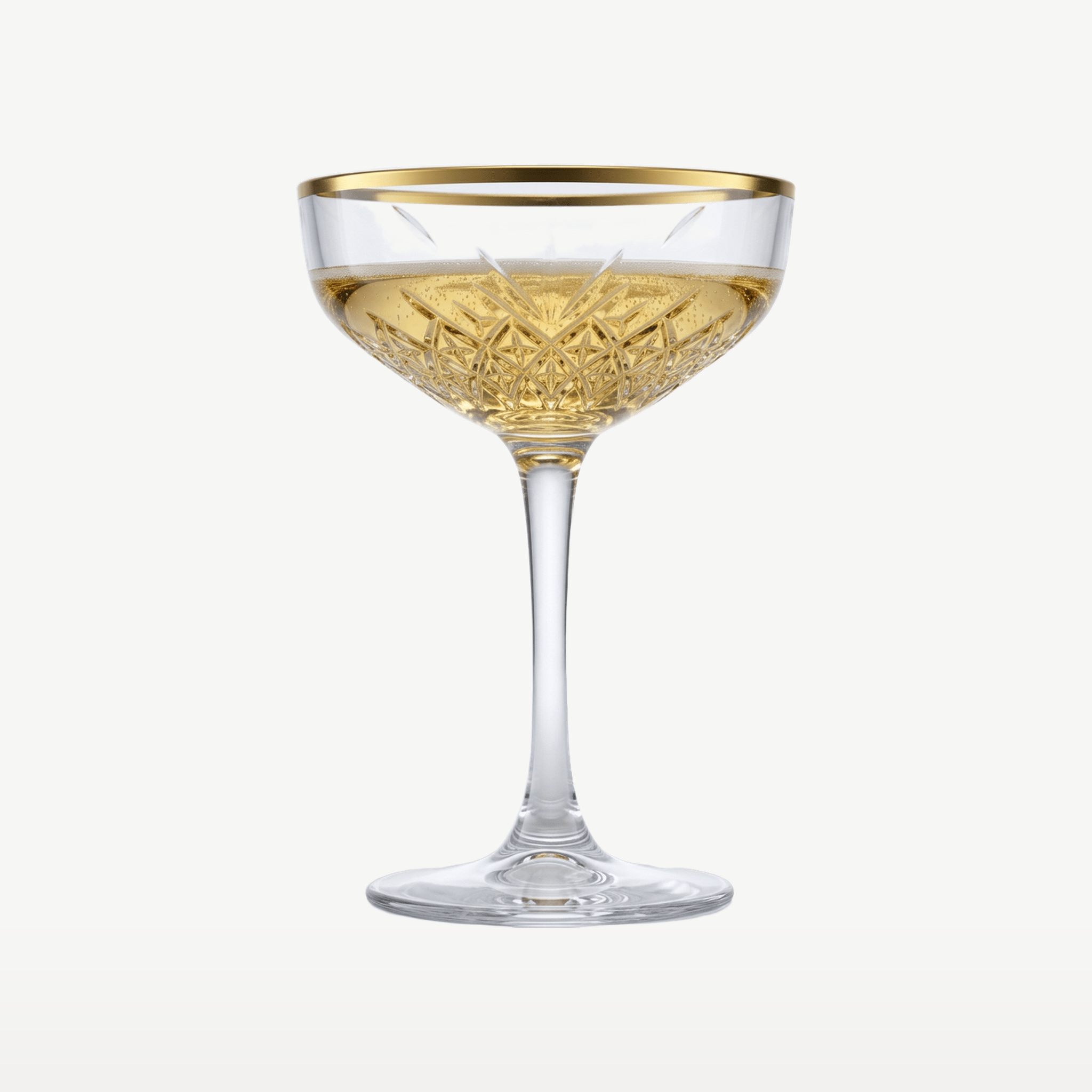 Pasabahce Timeless Champagneglas / Coupe 27 Cl Gouden Rand - 4 Stuks - Glazen.nl