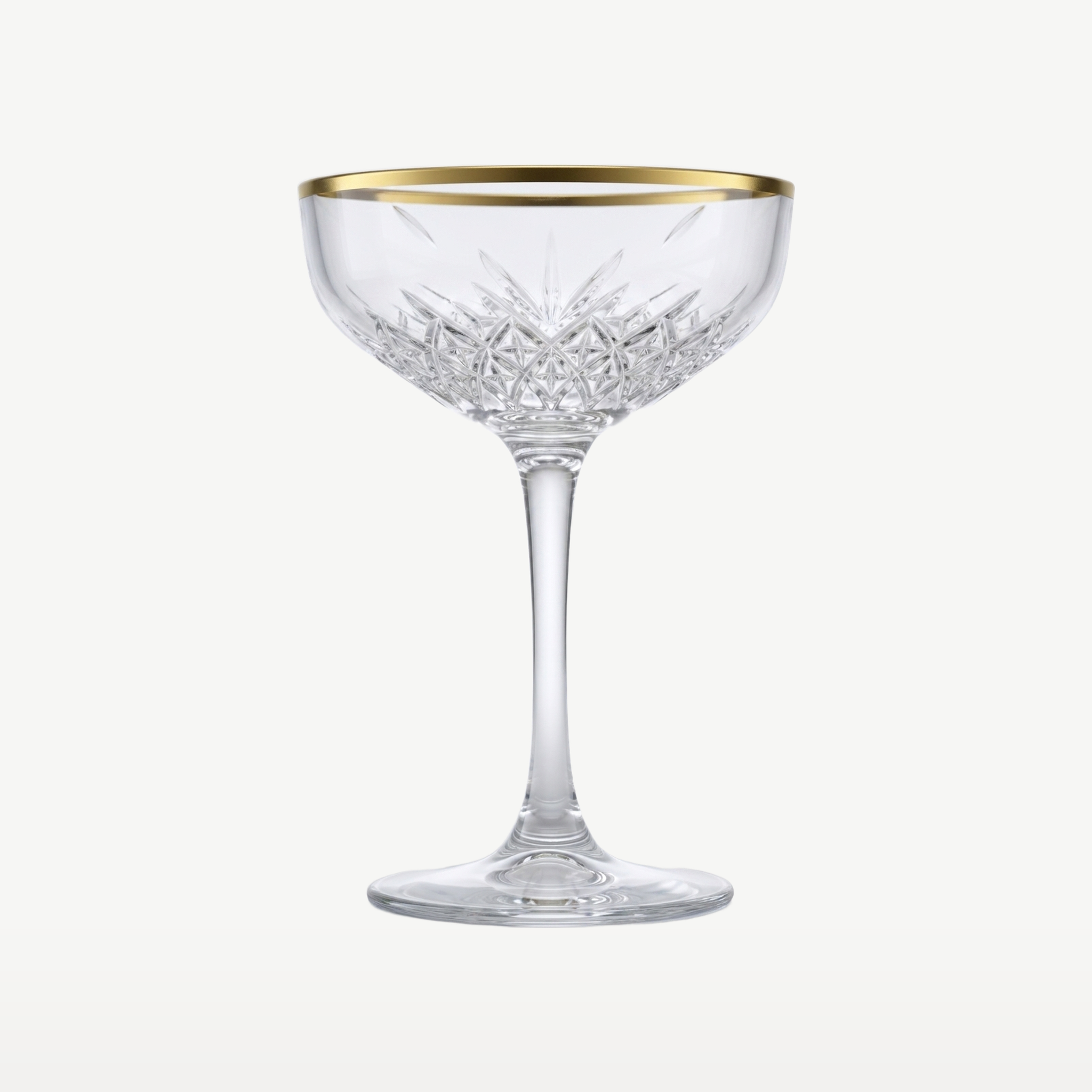 Pasabahce Timeless Champagneglas / Coupe 27 Cl Gouden Rand - 4 Stuks - leeg glas - Glazen.nl
