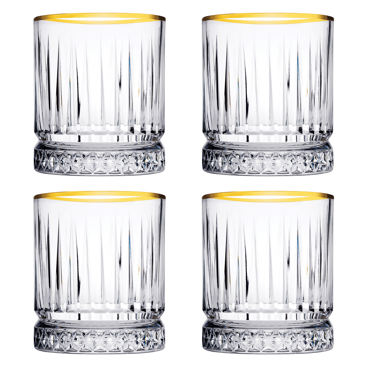 Pasabahce Elysia Tumbler 21 Cl Gouden Rand - 4 Stuks - Glazen.nl