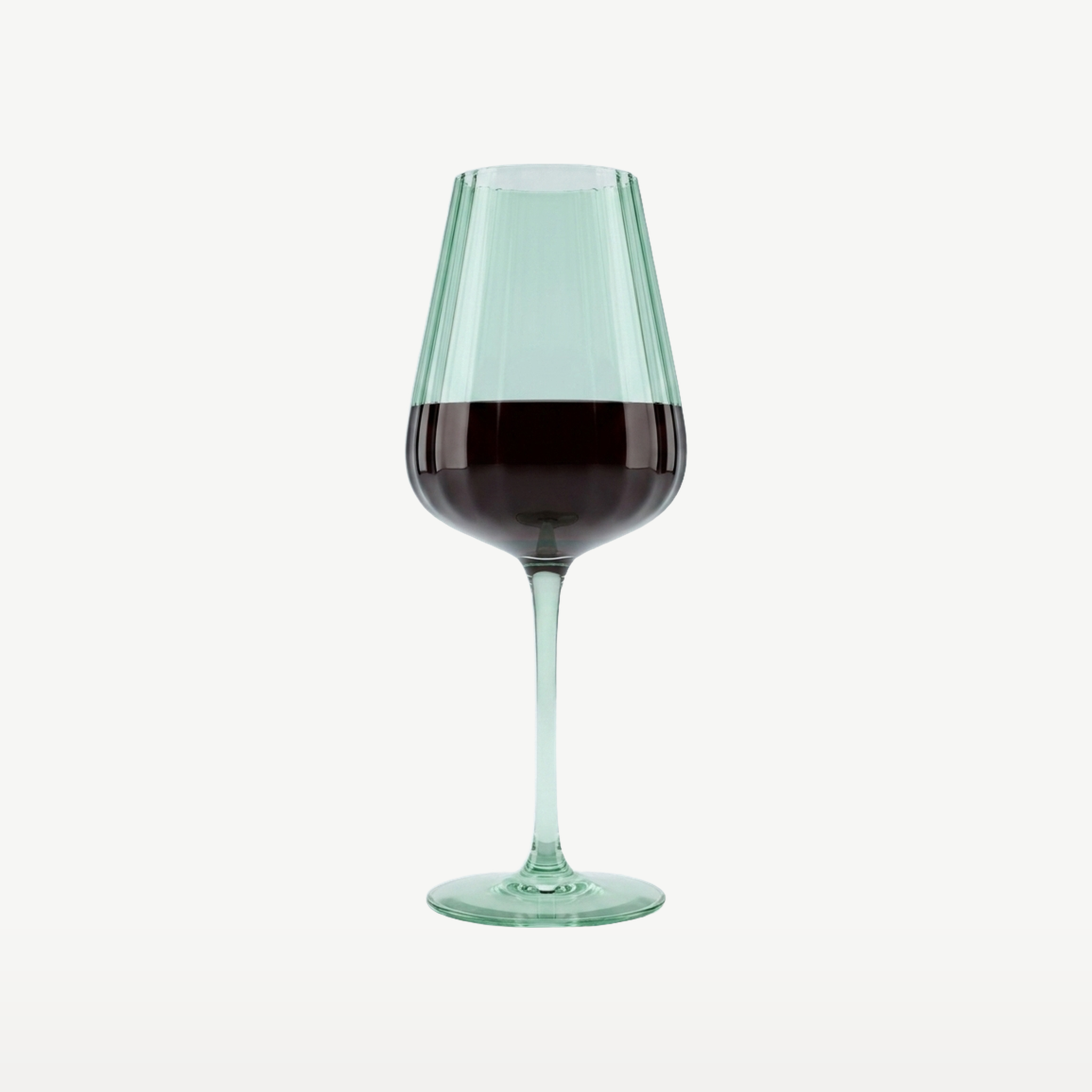 J-Line Wijnglas 56,6 Cl Geribbeld Groen - Glazen.nl