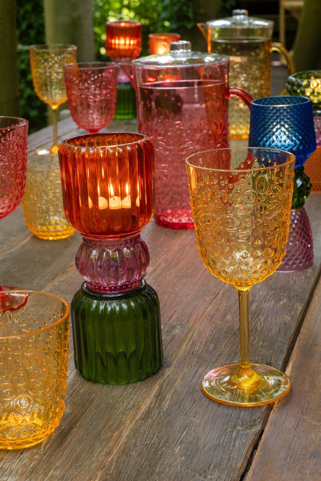 J-Line Verre à vin 41,4 Cl en plastique jaune - 6 pièces