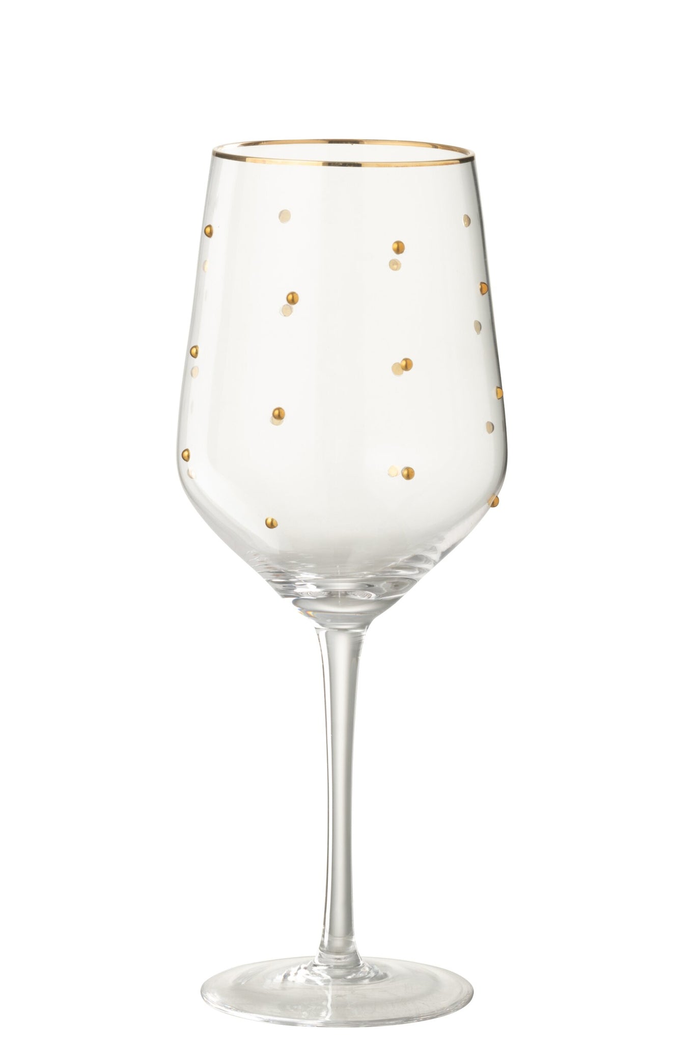 J-Line Verre à vin à pois transparent/doré