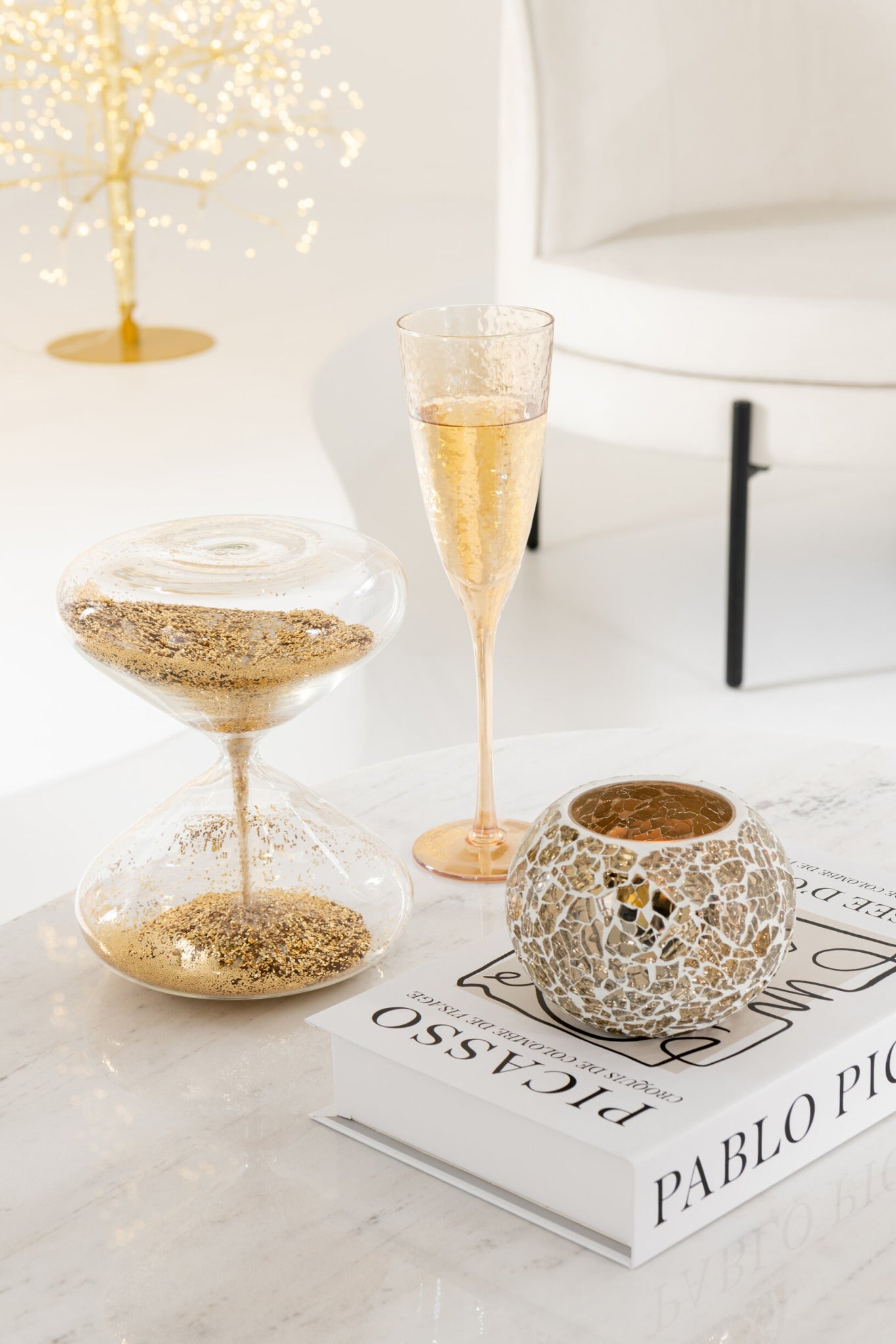 J-Line Verre à champagne doré