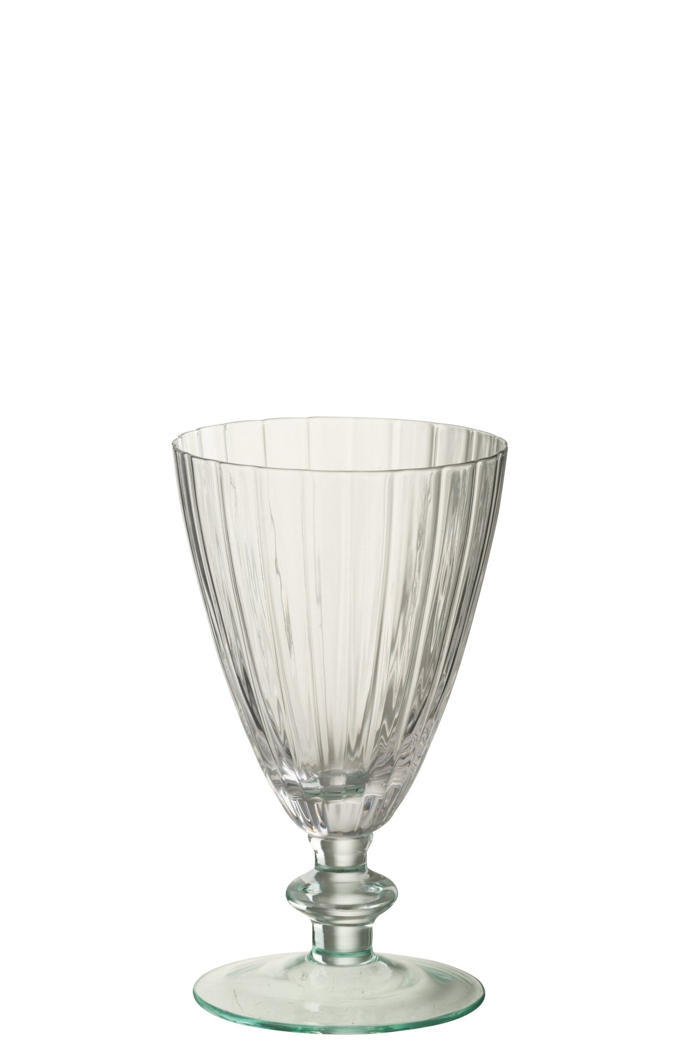 J-Line Verre à eau rayé transparent/vert clair