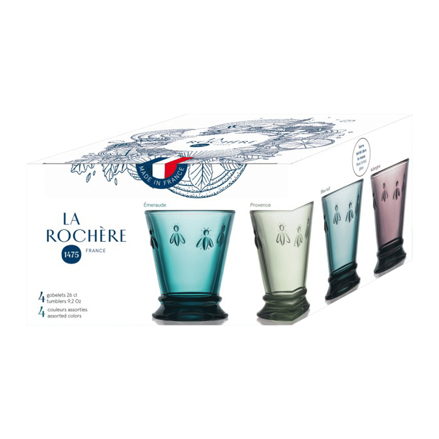La Rochère Abeille Wijnglazen 24 cl Assorti - 4 Stuks - Glazen.nl