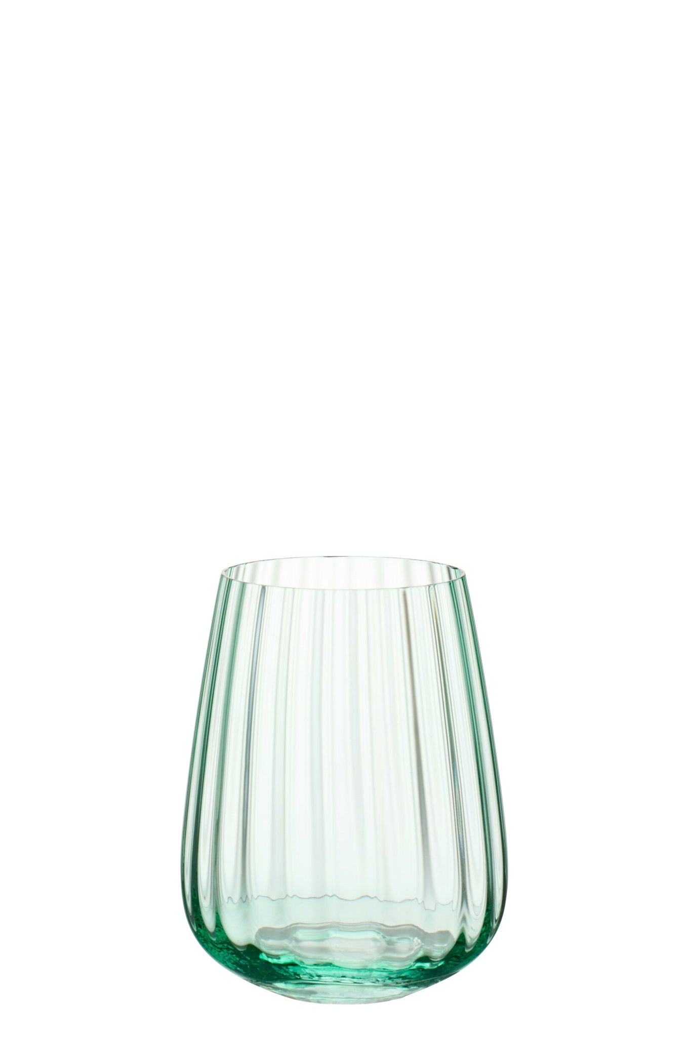 J-Line Grand verre à eau rainuré vert