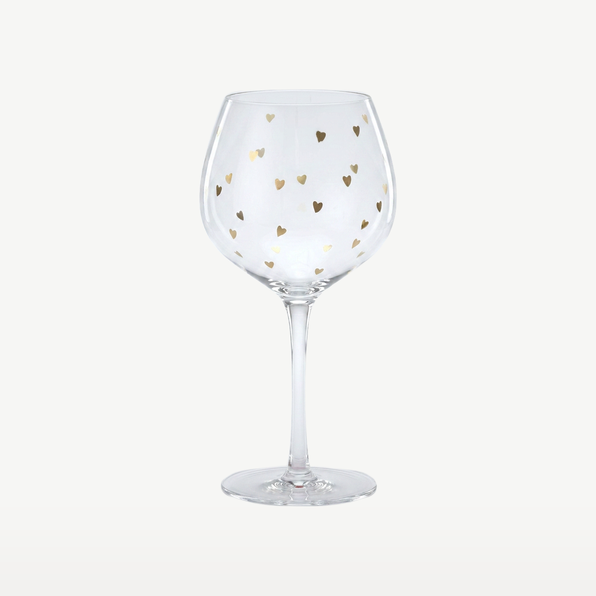 J-Line Wijnglas 60 Cl Hart Transparant/Goud - Glazen.nl