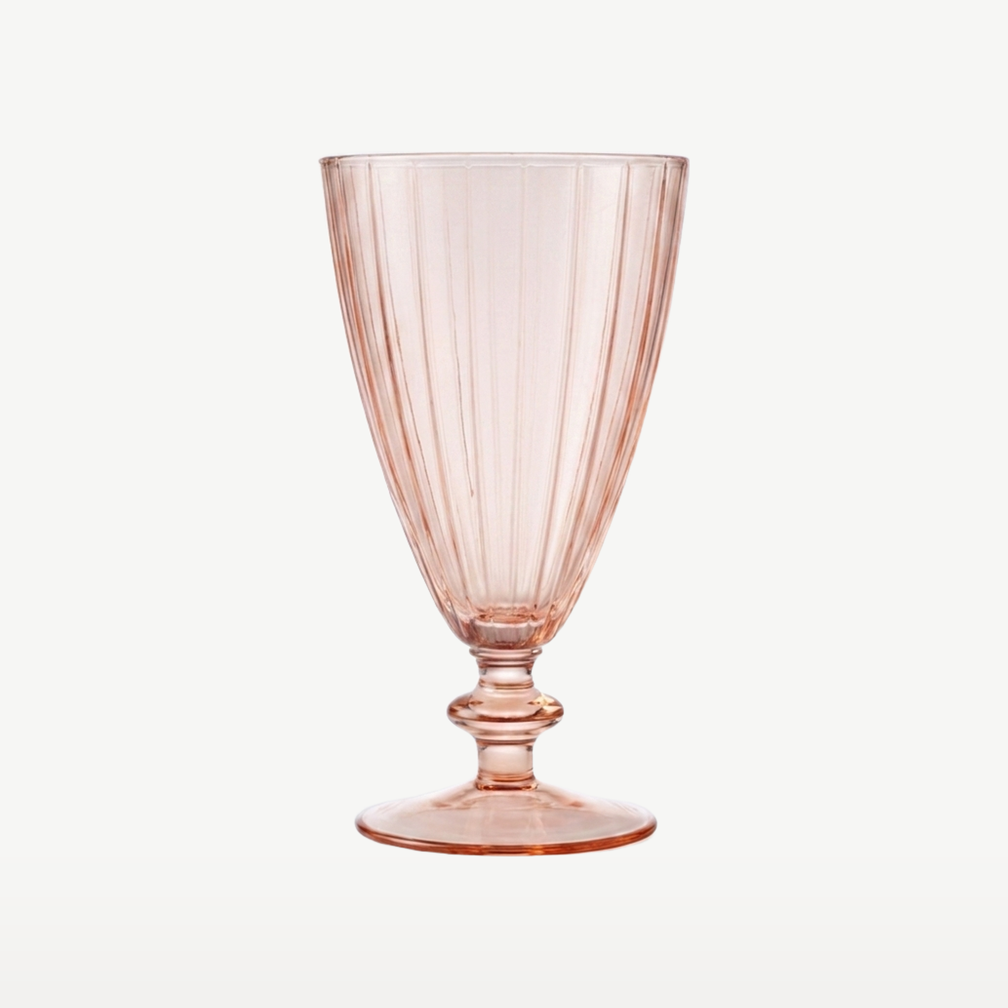 J-Line Waterglas Gestreept Transparant/Zalmroze - Glazen.nl
