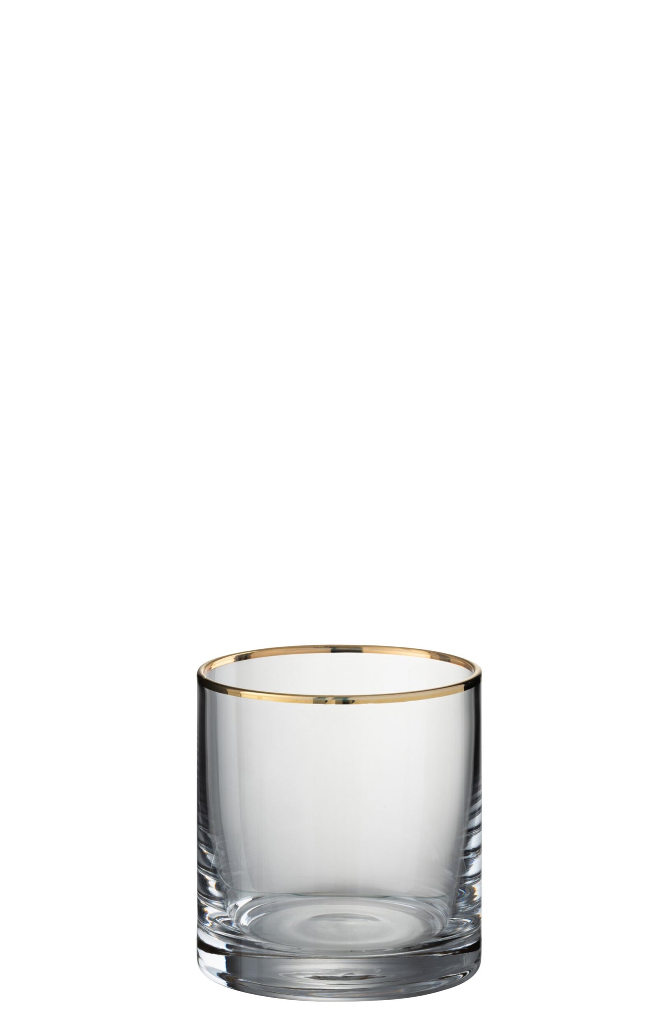 J-Line verre à eau cylindrique avec bord doré, transparent/doré