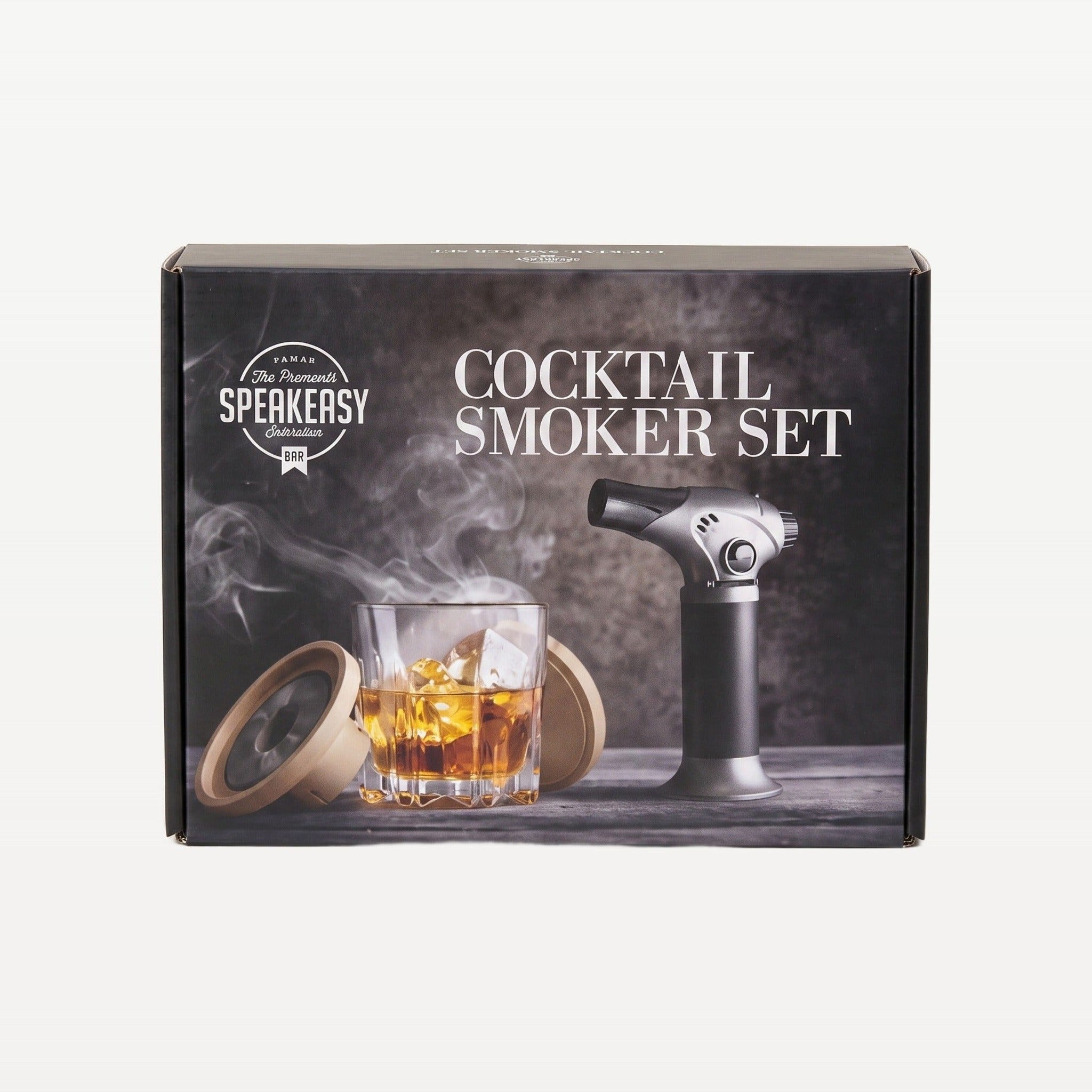 Bar Professional Speakeasy Cocktailsmoker Set Hout Met Brander