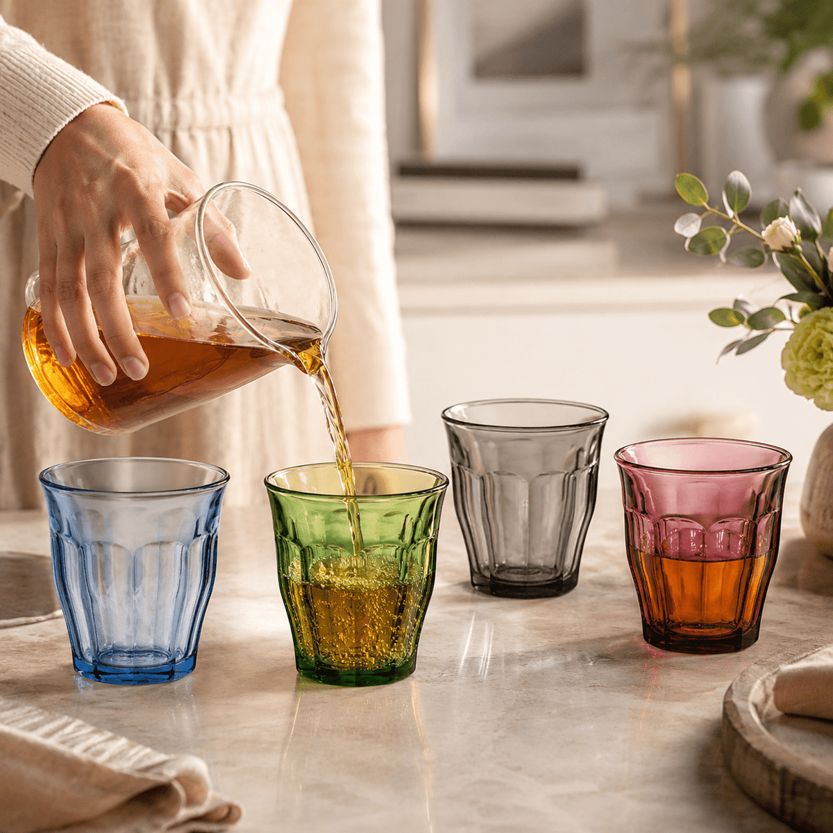 Duralex Picardie Tumbler 4-Kleurig - 4 Stuks - Glazen.nl