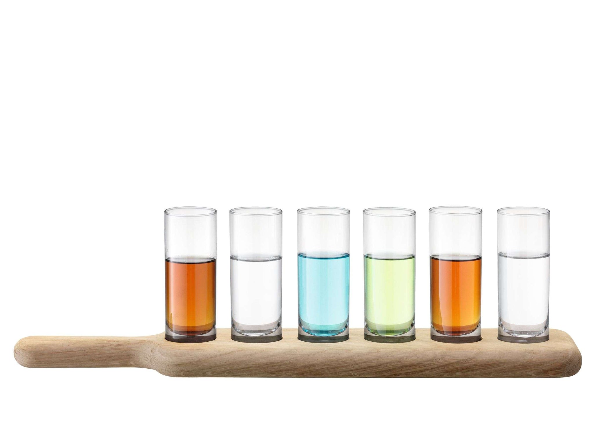 L.S.A. Set de verres à vodka Paddle avec planche de service - 6 pièces