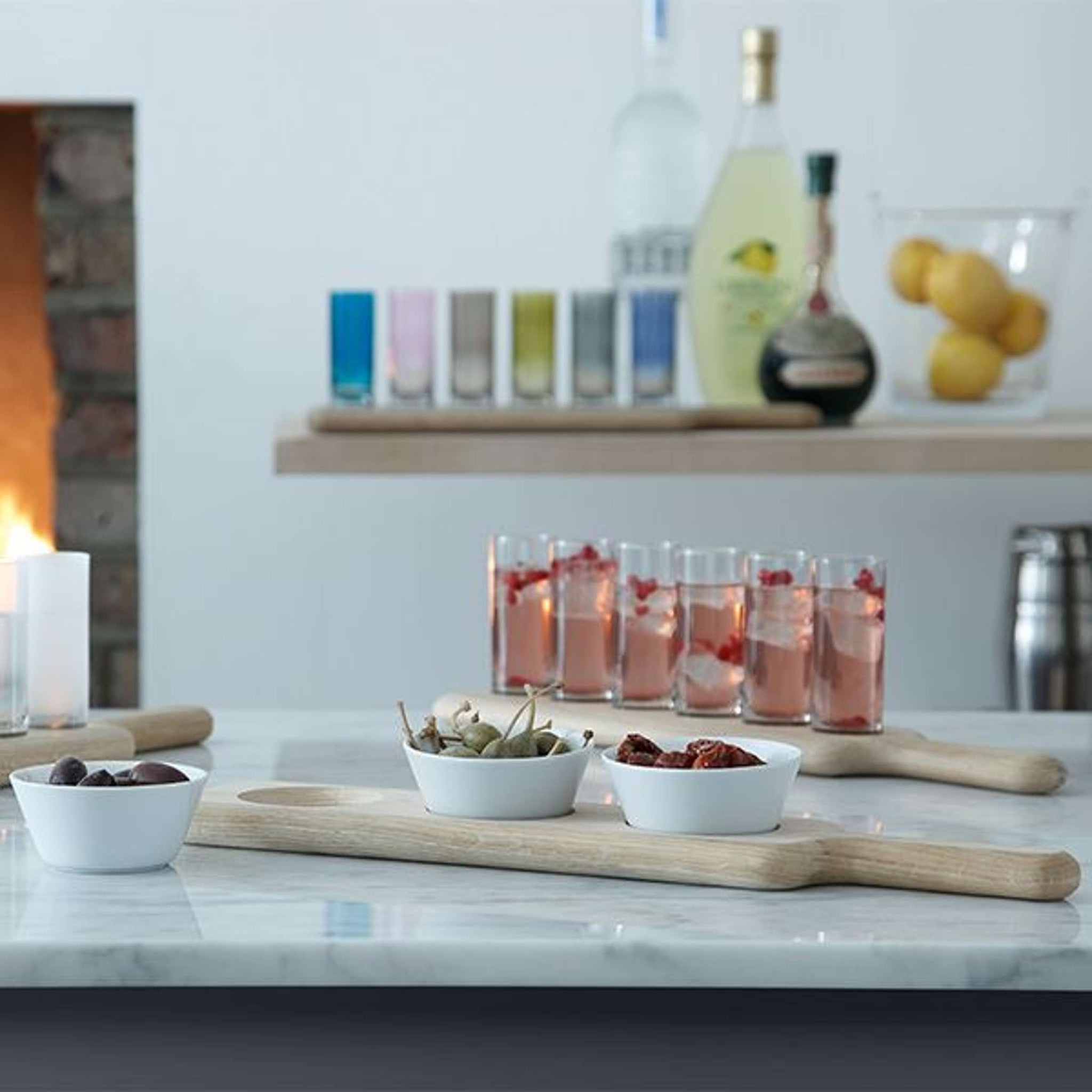 L.S.A. set de vodka Paddle avec planche de service assortie - 12 pièces