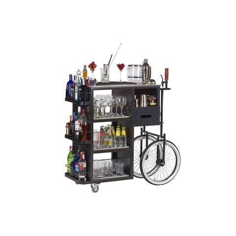 Bar Professional mobiele bar Cabrio in zwart staal