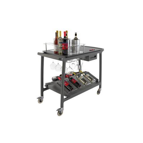 Bar Professional wijnserveerwagen in grijs staal