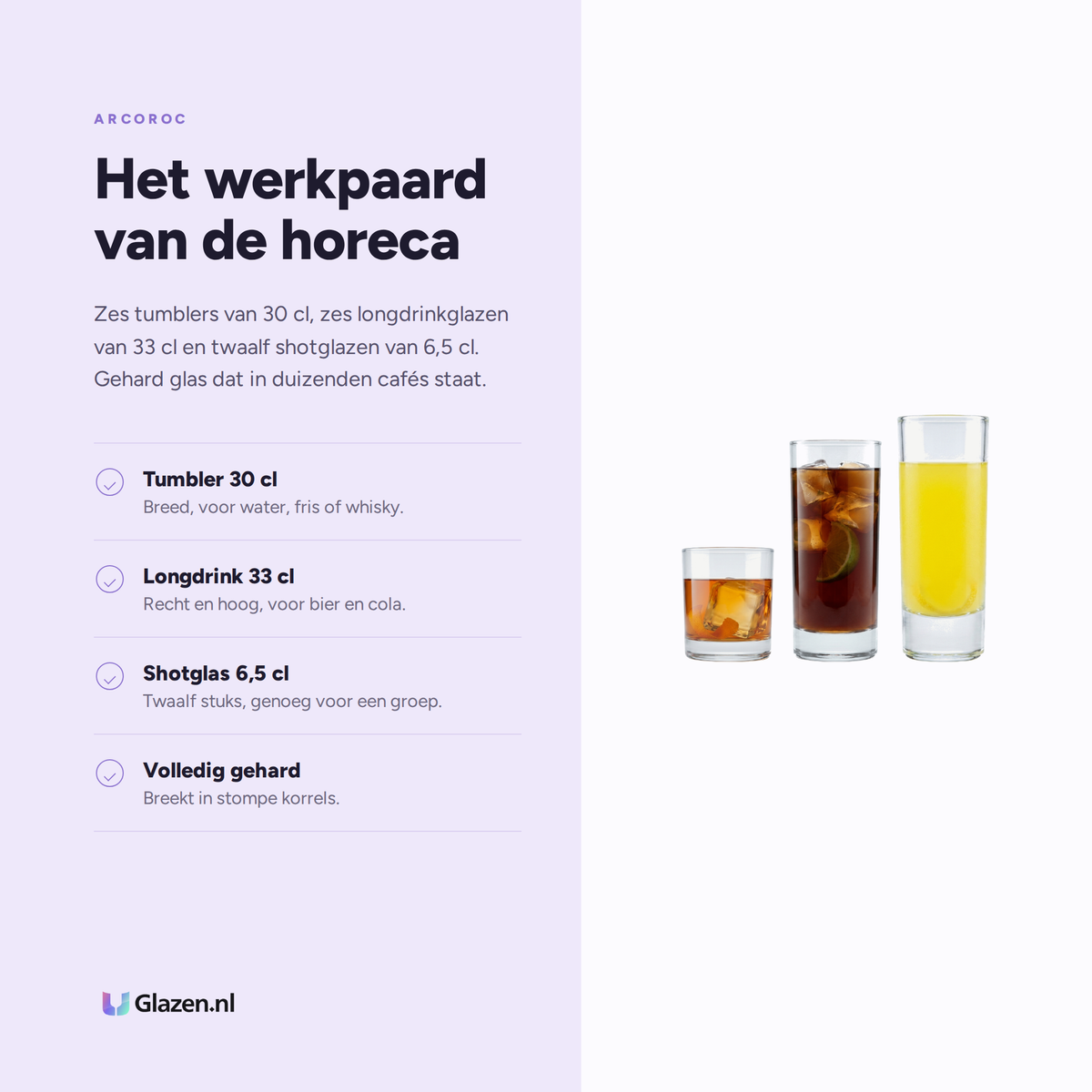Eigenschappen van de Arcoroc Islande Horecaset 24-Delig (Tumbler, Longdrink & Shot)