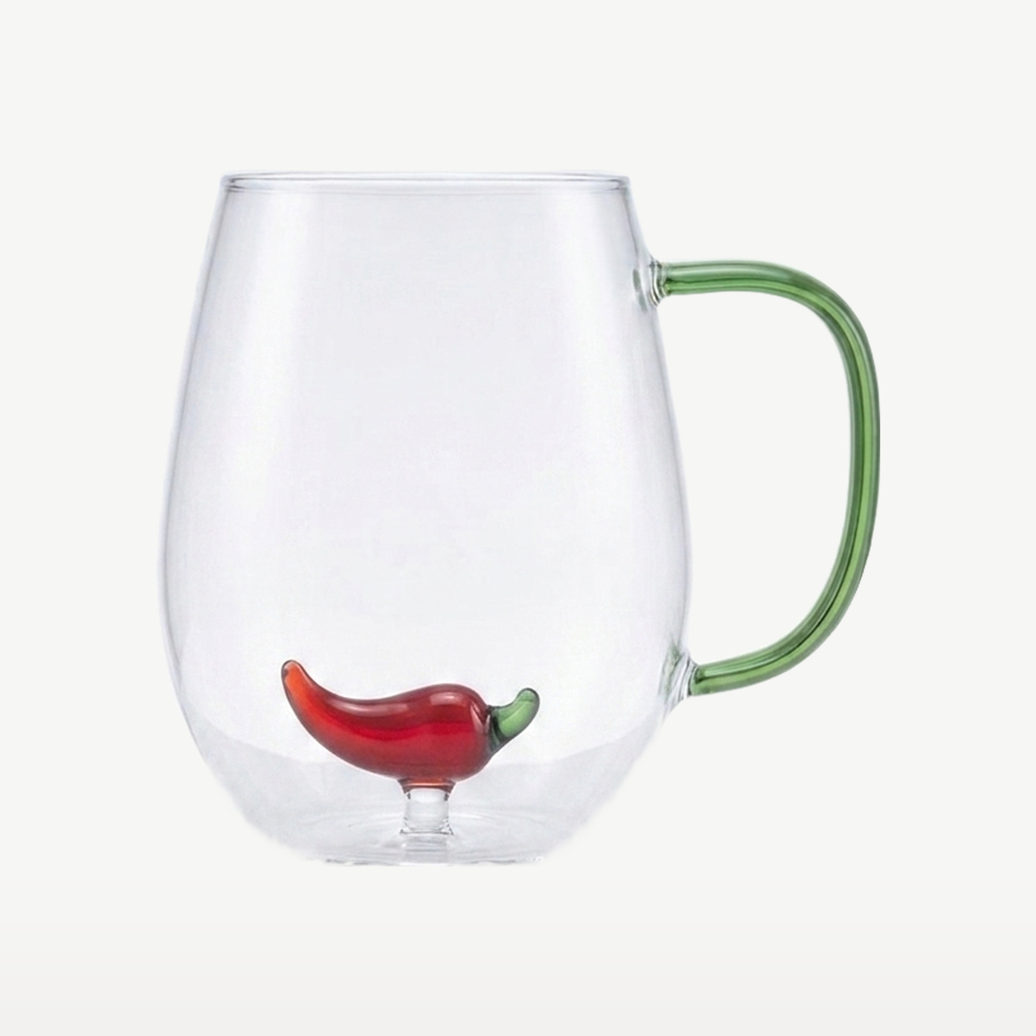 J-Line Waterglas Chilipeper Transparant/Rood - Glazen.nl