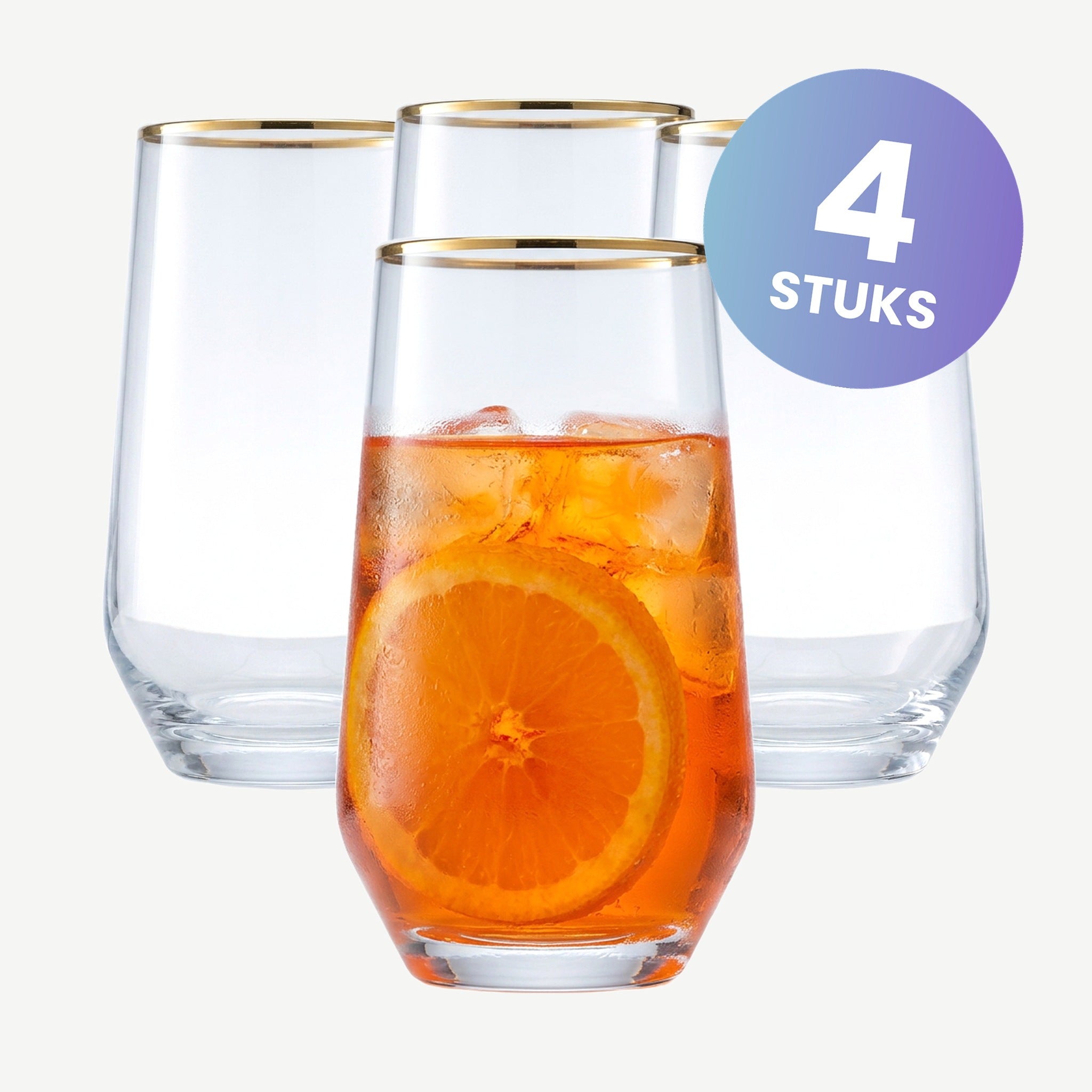 Eclat Ultime Longdrinkglas 40 Cl Gouden Rand - set van 4 glazen