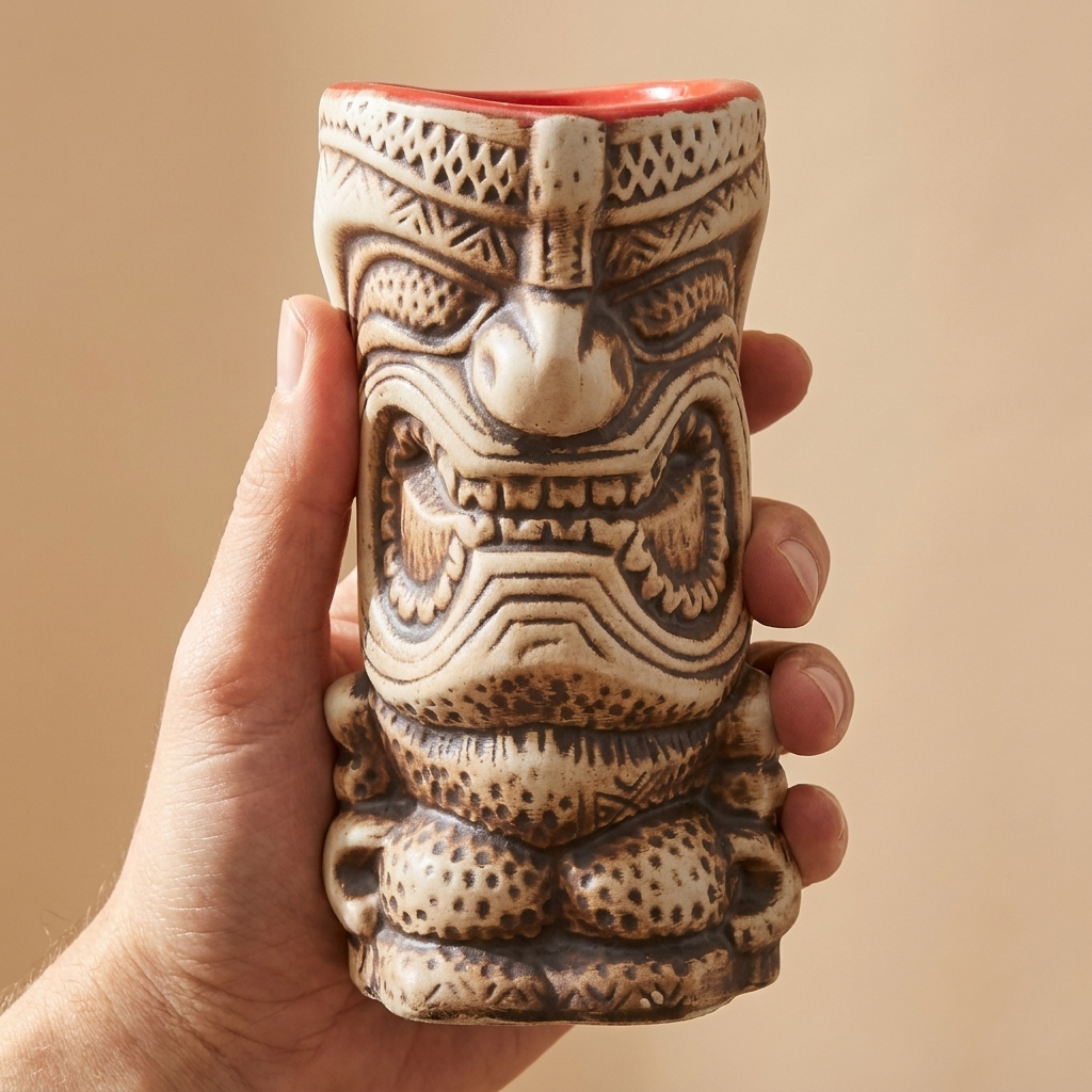 Tiki beker Kupicchu 35 cl in hand voor formaatindicatie
