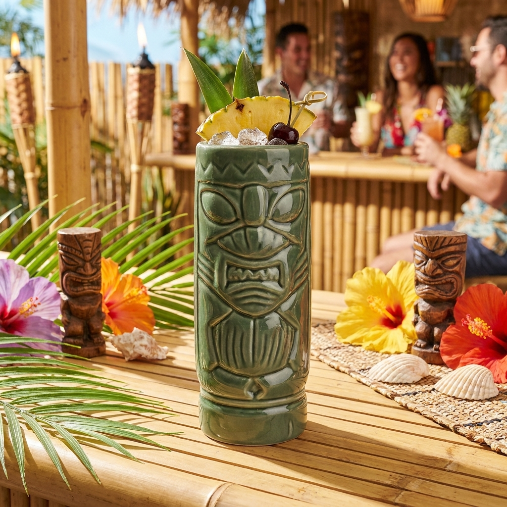 Tiki Beker Mean Green 50 Cl - Glazen.nl