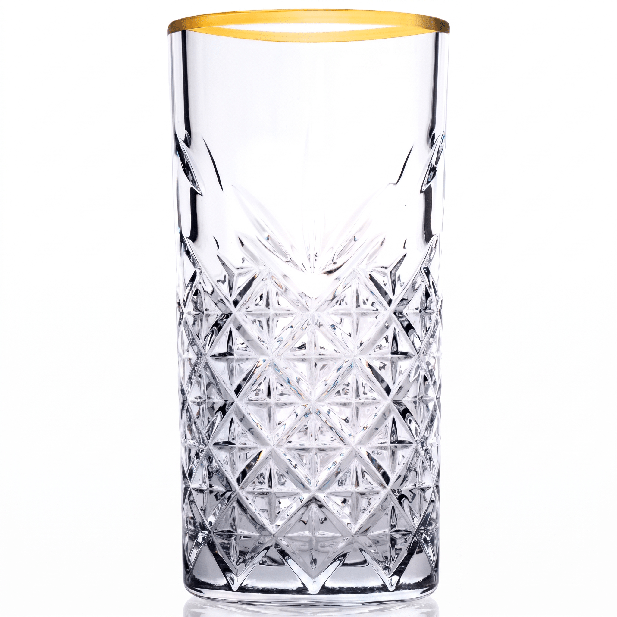 Pasabahce Timeless Longdrinkglas 29,5 Cl Gouden Rand - 4 Stuks - Glazen.nl