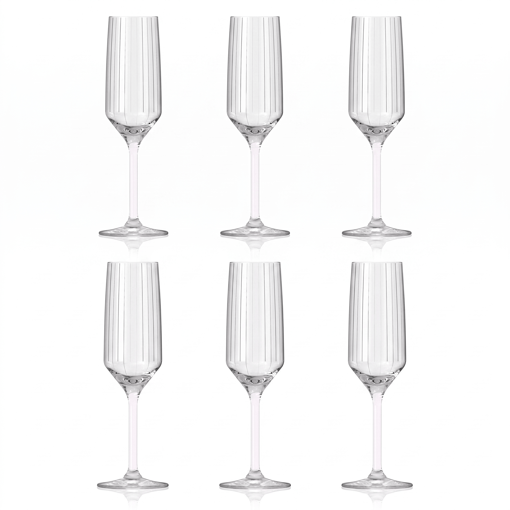 Royal Leerdam Carré Optics Champagneflute 22,5 Cl - 6 Stuks - Glazen.nl