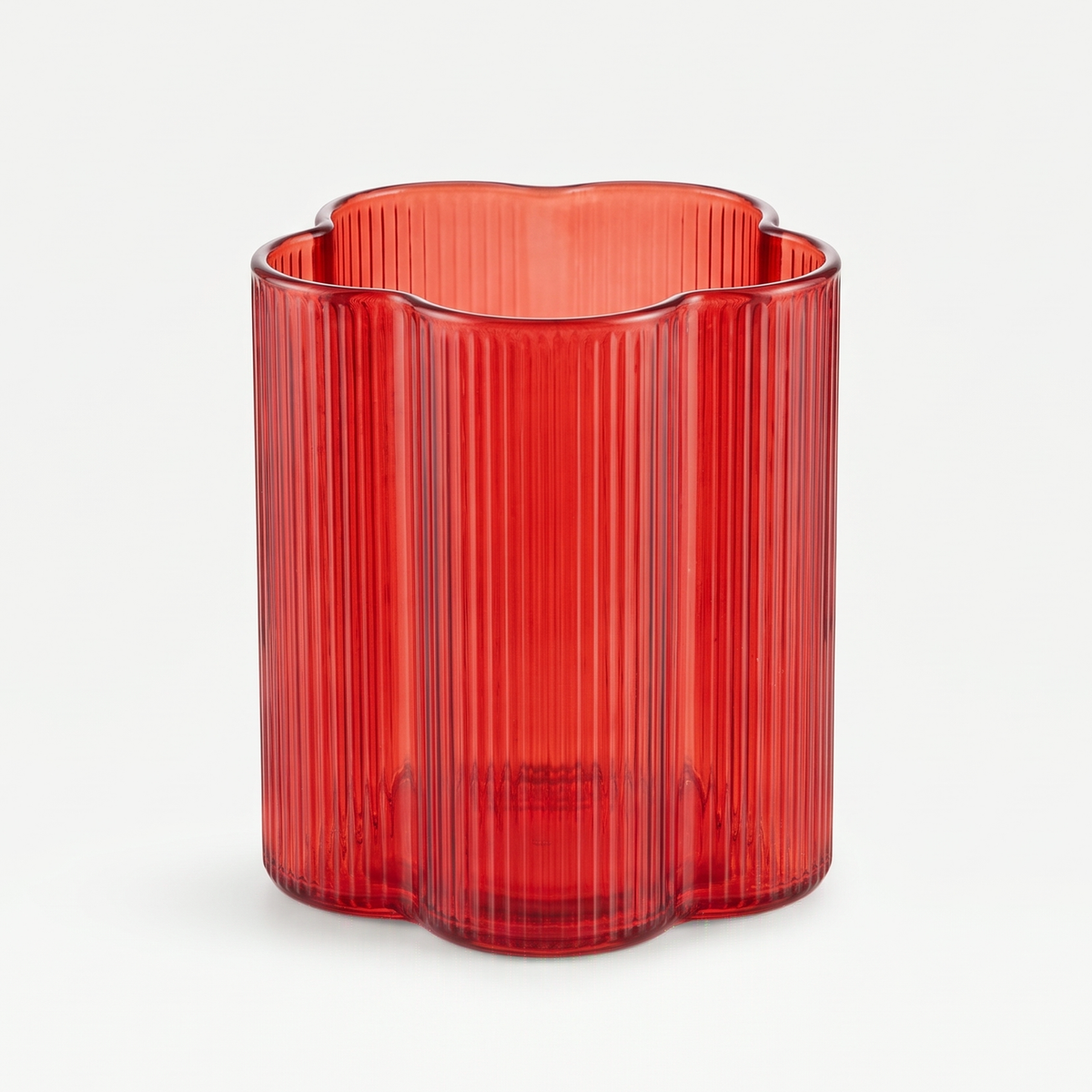 J-Line Fiore Waterglas Rood leeg op gebroken witte achtergrond