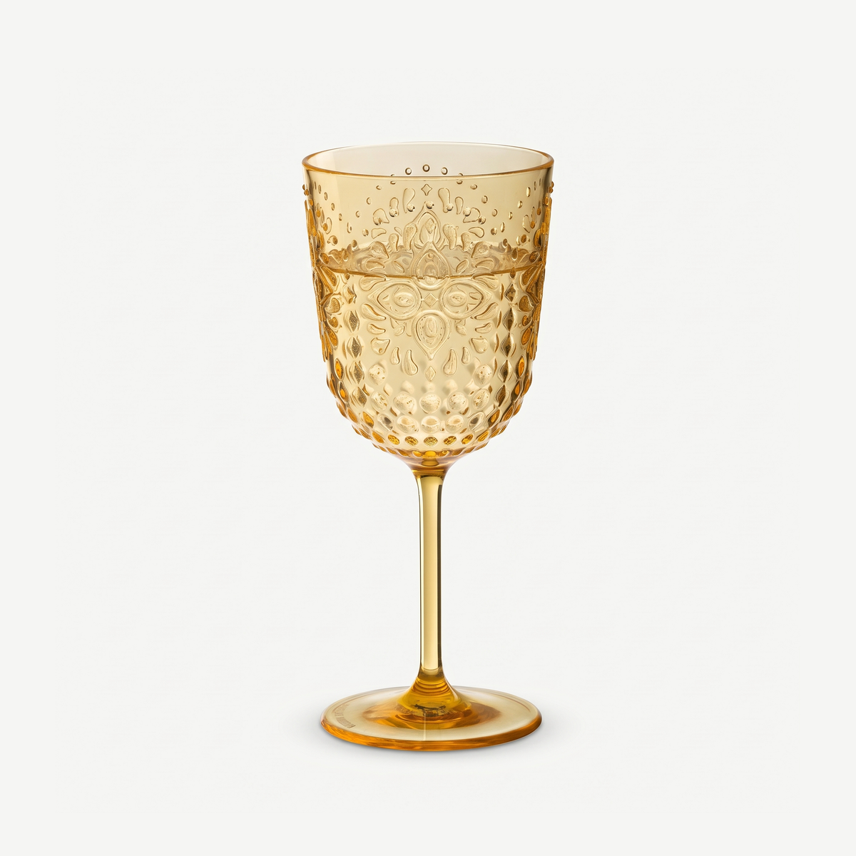 J-Line Wijnglas 41,4 Cl Kunststof Geel - 6 Stuks, gevuld glas