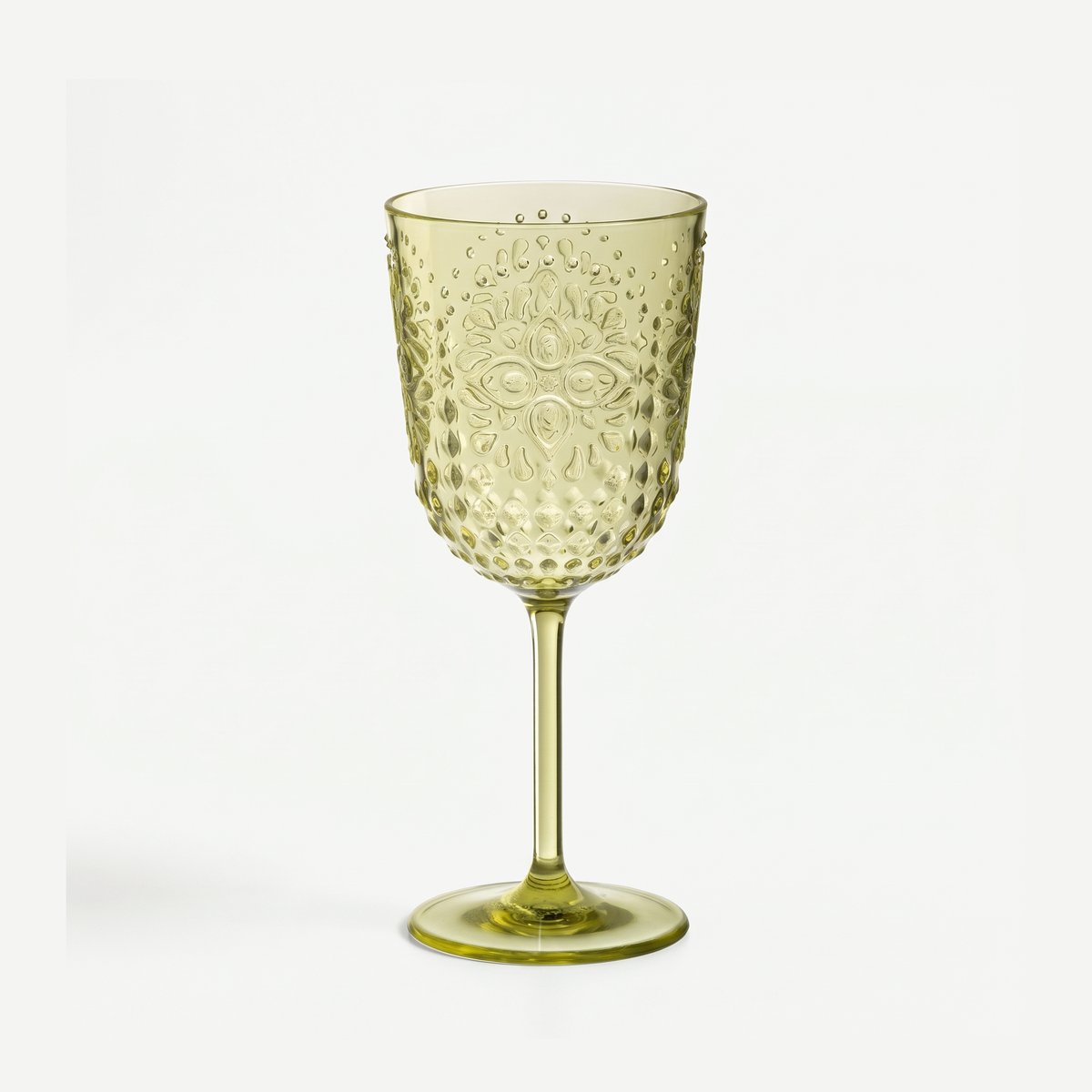 J-Line Wijnglas 41,4 Cl Onbreekbaar Groen - 6 Stuks, leeg glas