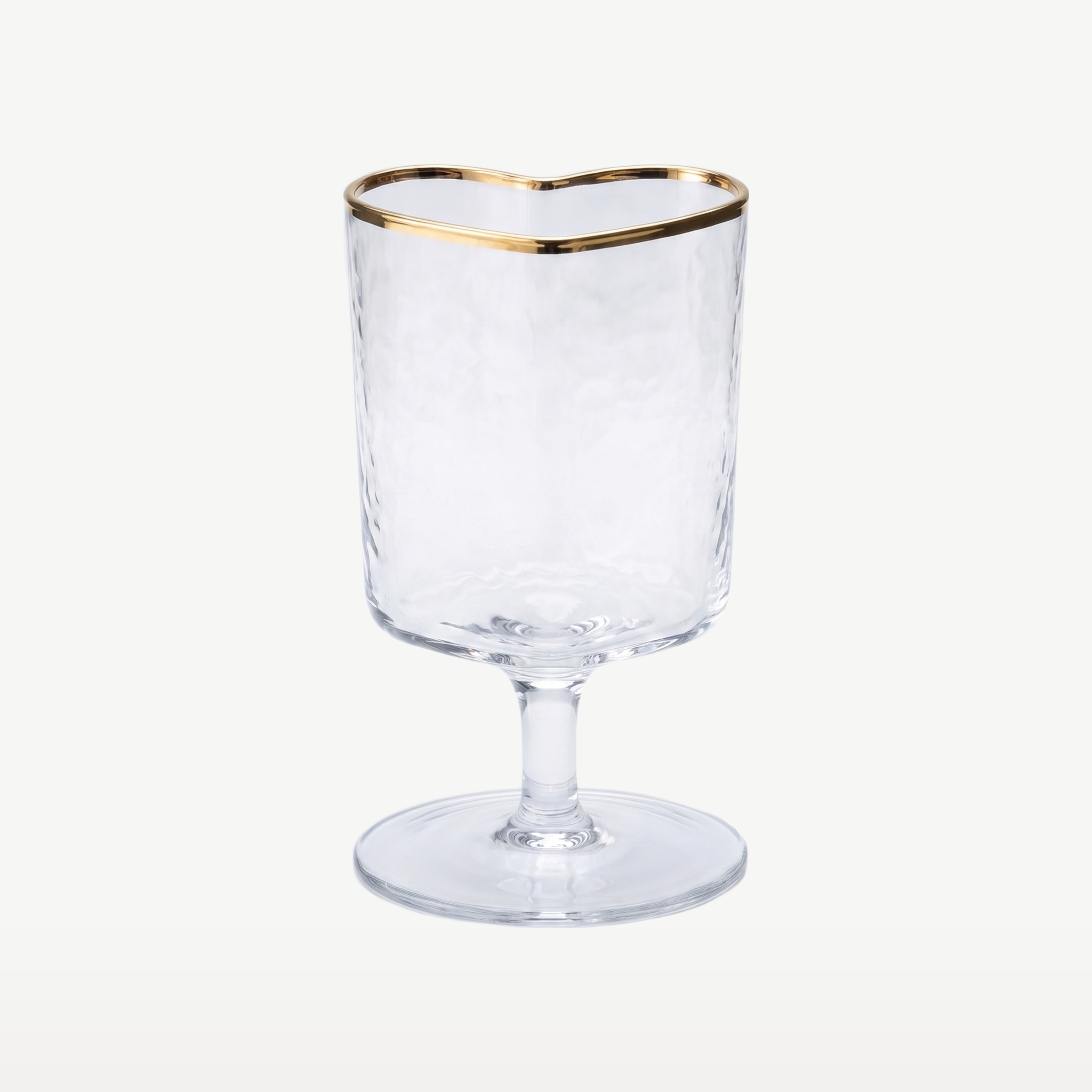 J-Line Wijnglas Hart Goud/Transparant - Glazen.nl
