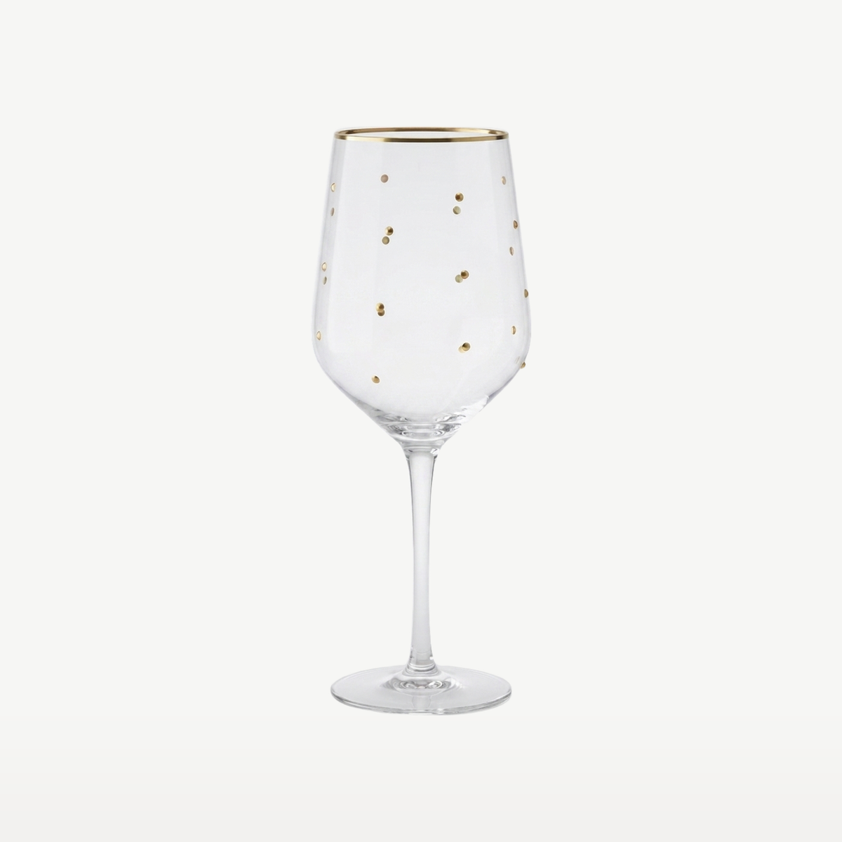 J-Line Wijnglas 55 Cl Stippen Transparant/Goudkleurig - Glazen.nl
