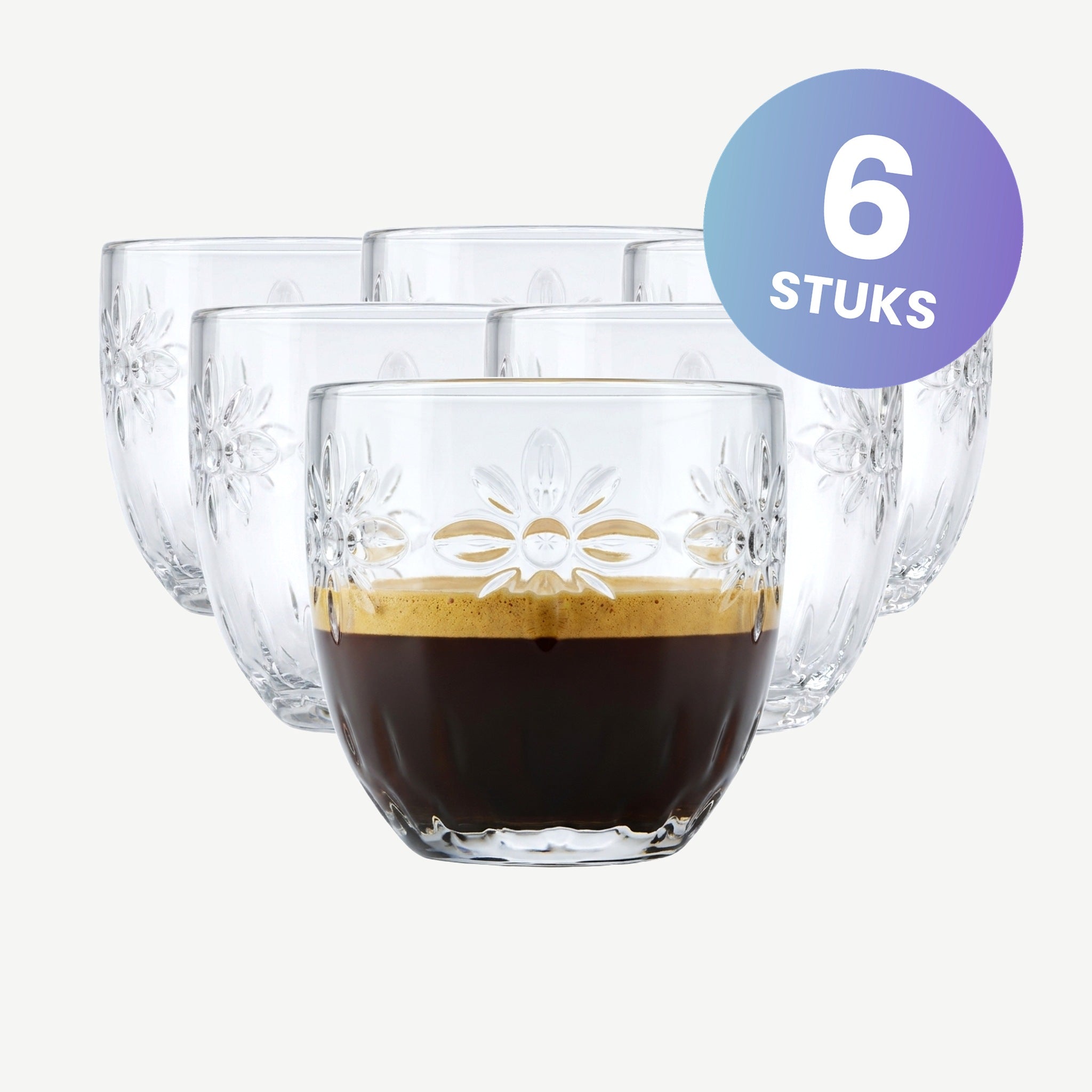 La Rochère Fleurs Espressoglas 10 cl - set van 6 glazen