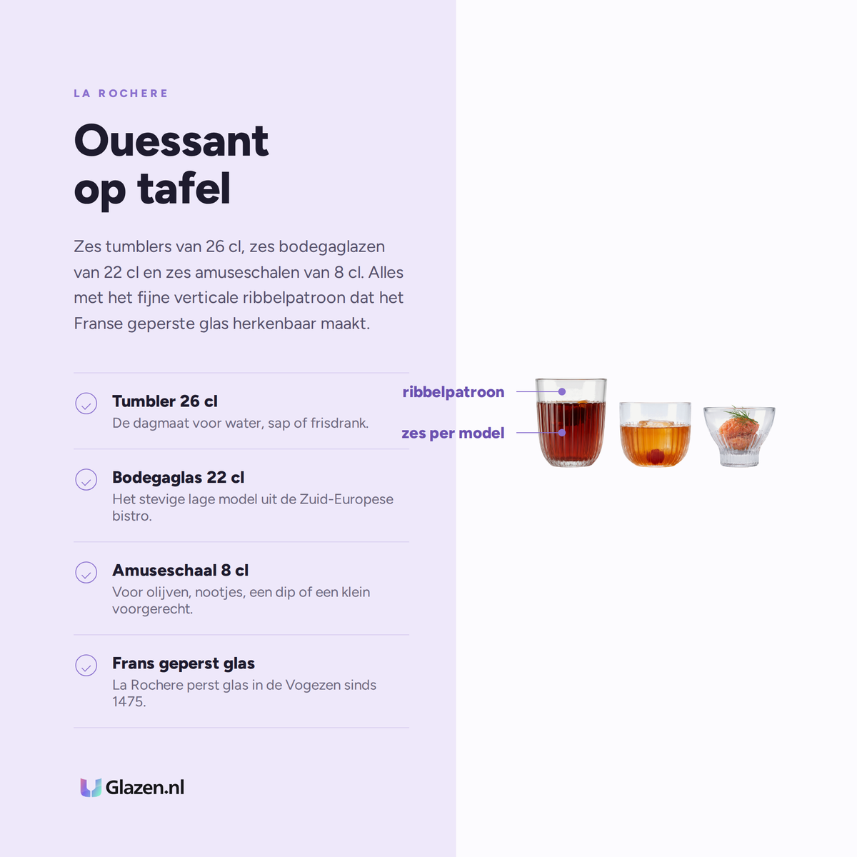 La Rochère Ouessant Tafelset 18-Delig (Tumbler, Bodega & Amuse) eigenschappen