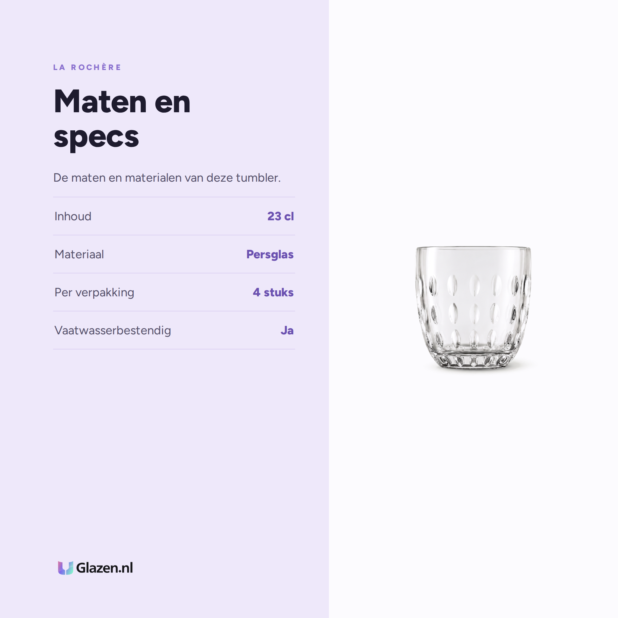 La Rochère Troquet Tumblers 23 Cl Assorti - 4 Stuks specificaties