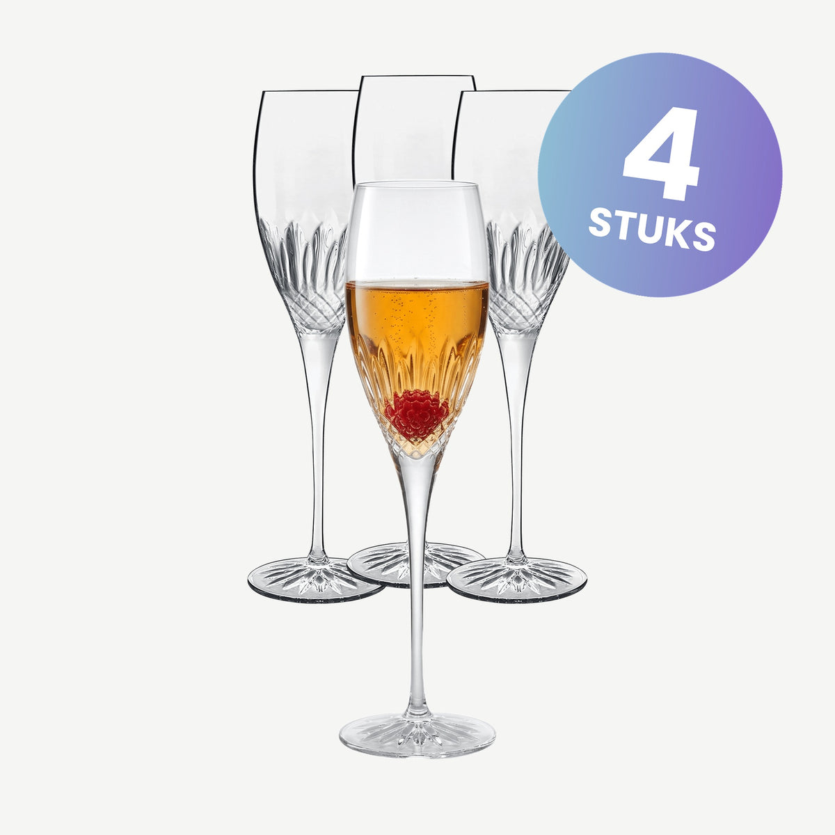 Luigi Bormioli Diamante Champagneglas / Flute 22 Cl - set van 4 glazen