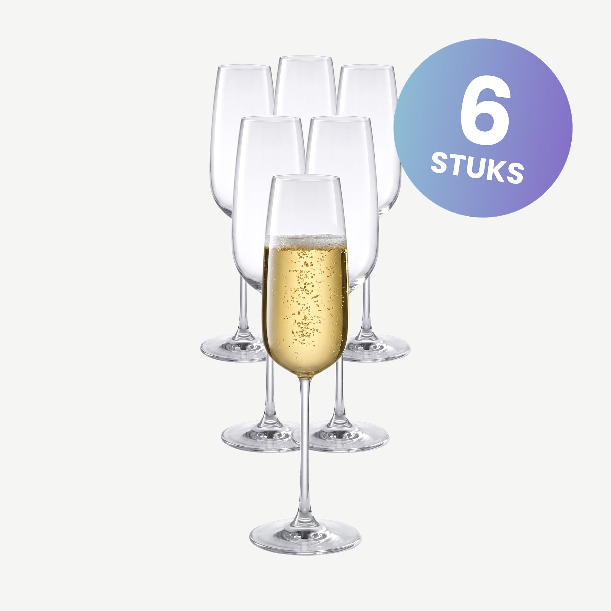 Nude Glass Mirage Champagneglas 24,5 Cl - set van 6 glazen