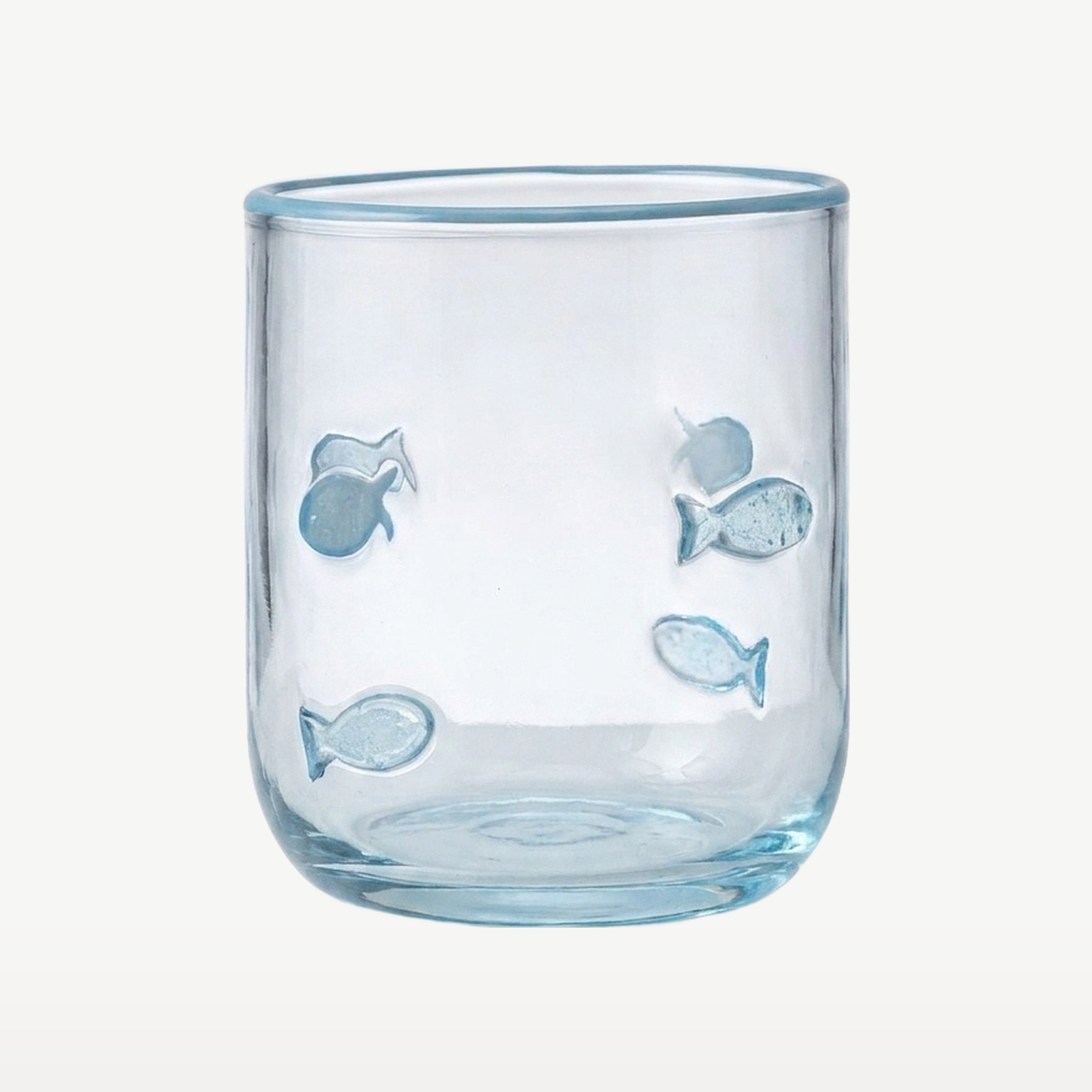 J-Line Waterglas Vis Klein Transparant/Lichtblauw - Glazen.nl