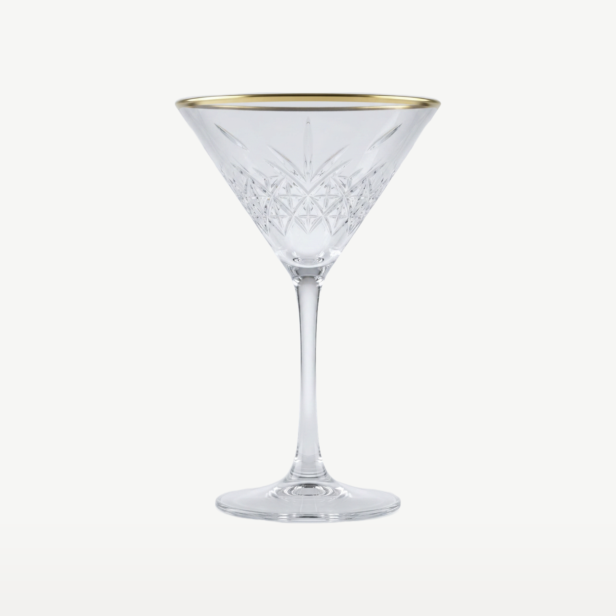 Pasabahce Timeless Martiniglas 23 Cl Gouden Rand - 4 Stuks - Glazen.nl