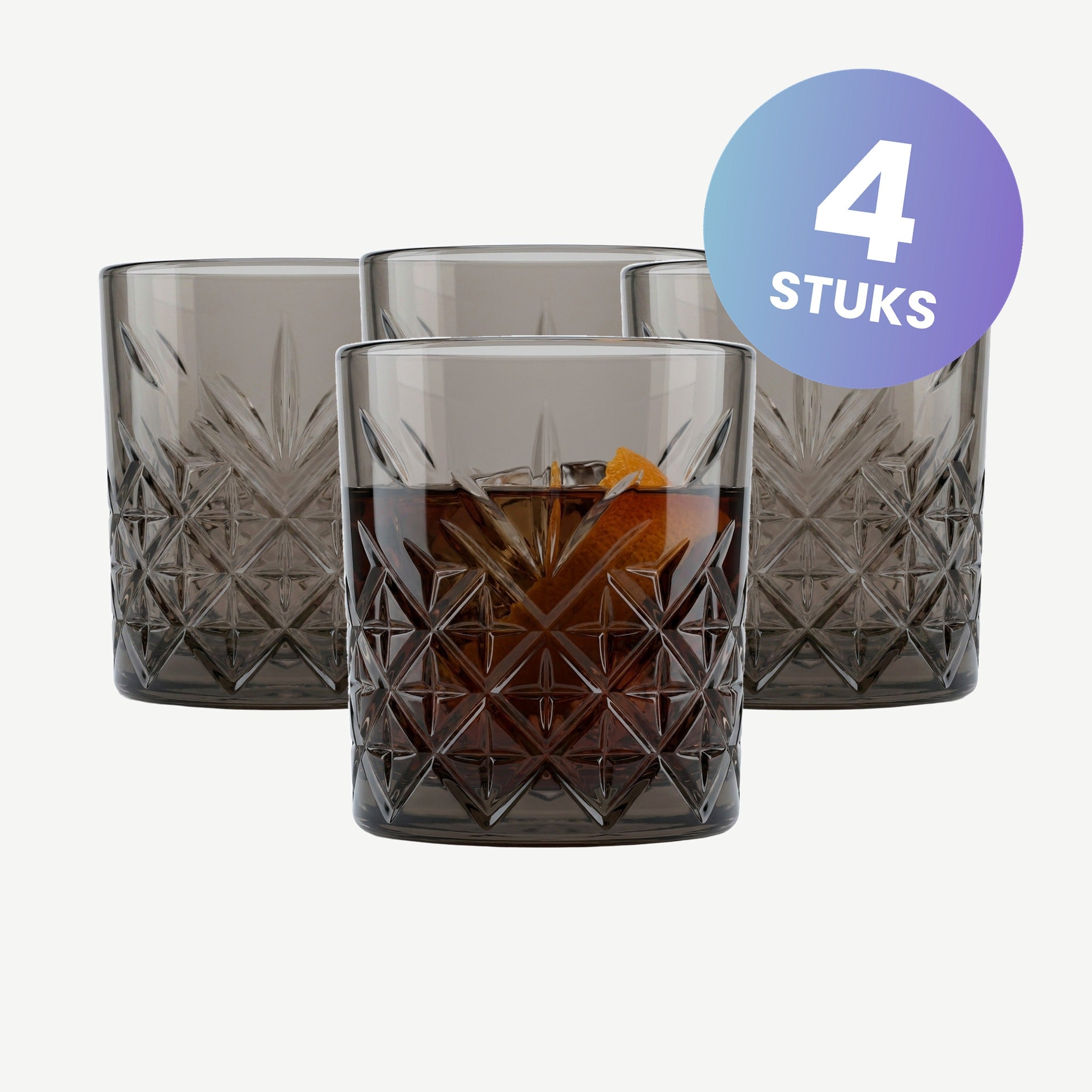 Pasabahce Timeless Tumbler 34,5 Cl Taupe - set van 4 glazen